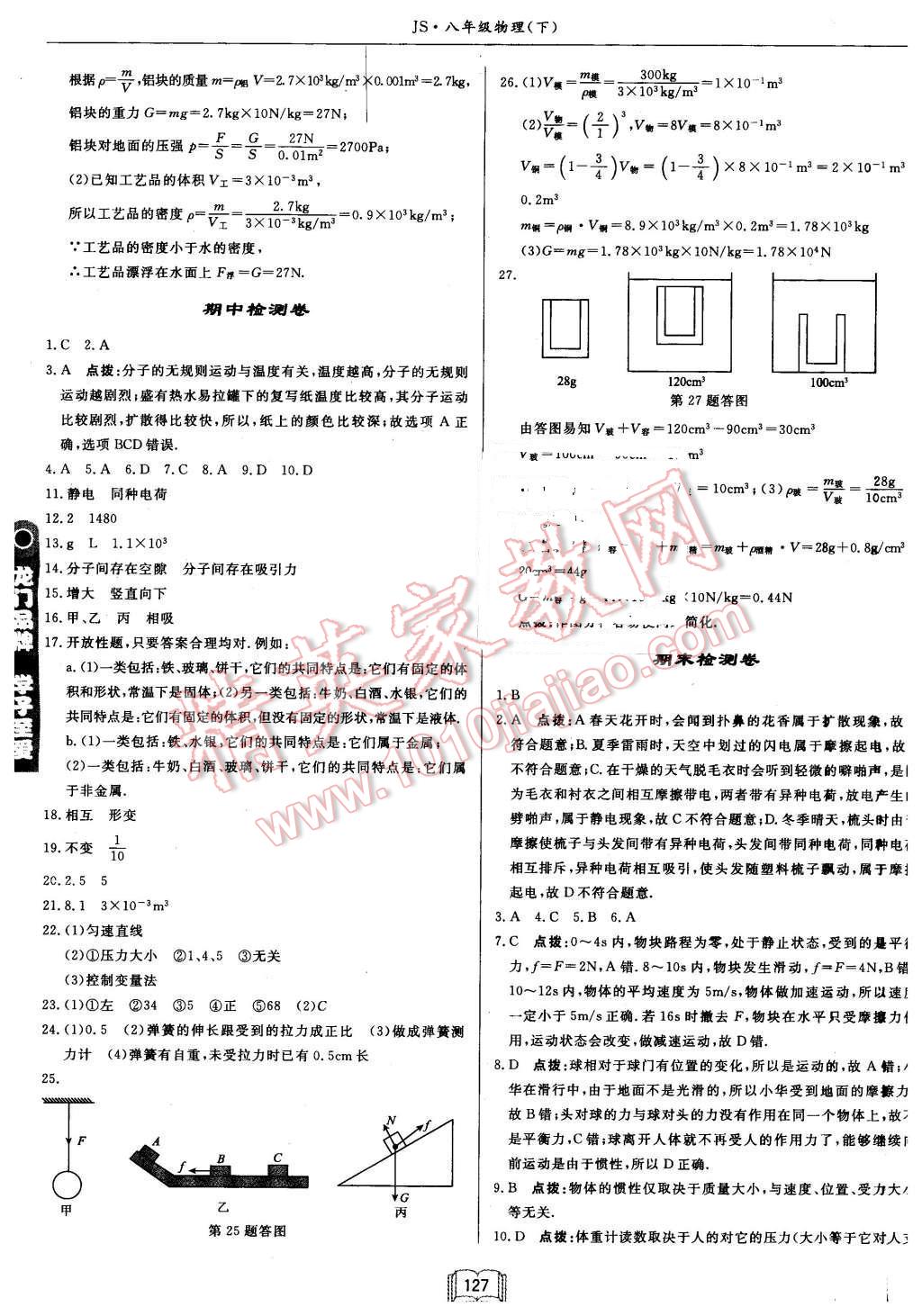 2016年啟東中學(xué)作業(yè)本八年級物理下冊江蘇版 第19頁