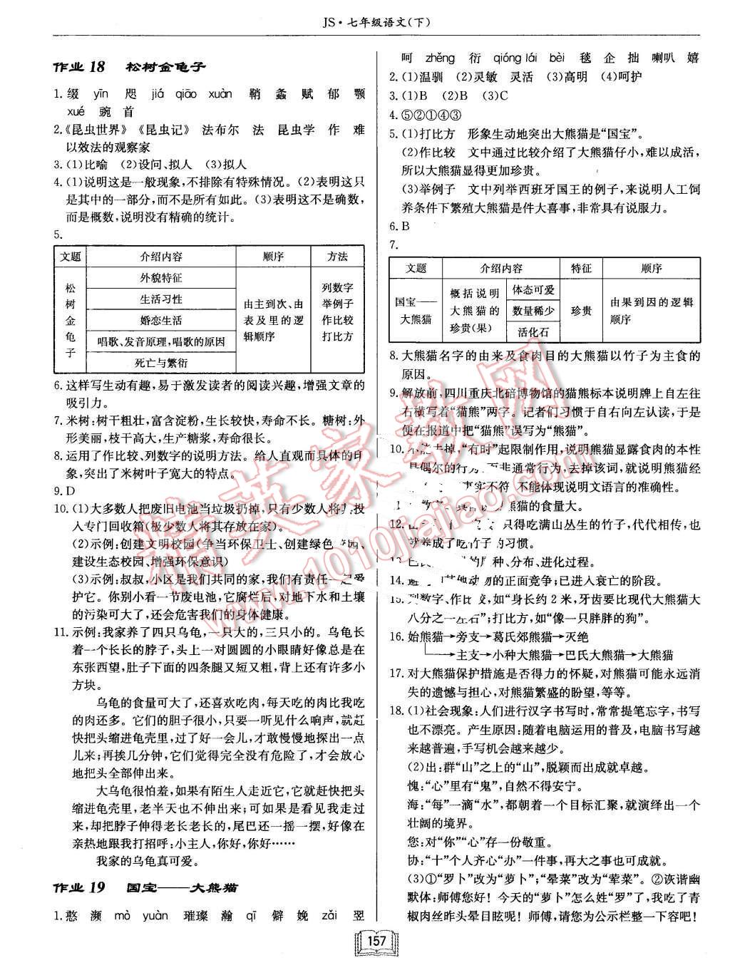 2016年啟東中學(xué)作業(yè)本七年級(jí)語(yǔ)文下冊(cè)江蘇版 第13頁(yè)