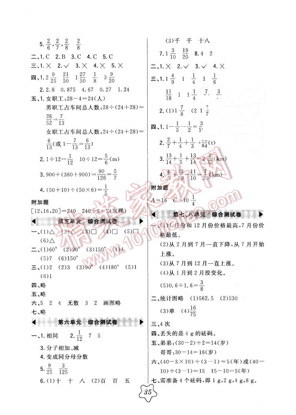 2016年北大綠卡五年級(jí)數(shù)學(xué)下冊(cè)人教版 第9頁