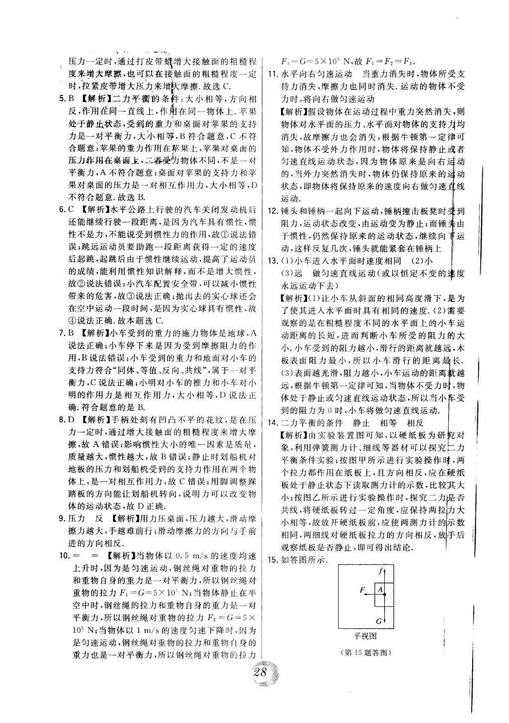 2016年北大綠卡課時同步講練八年級物理下冊人教版 中考真題精練第34頁