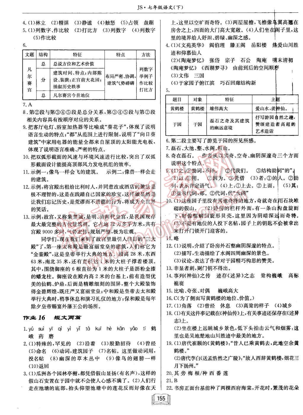 2016年啟東中學(xué)作業(yè)本七年級(jí)語文下冊江蘇版 第11頁