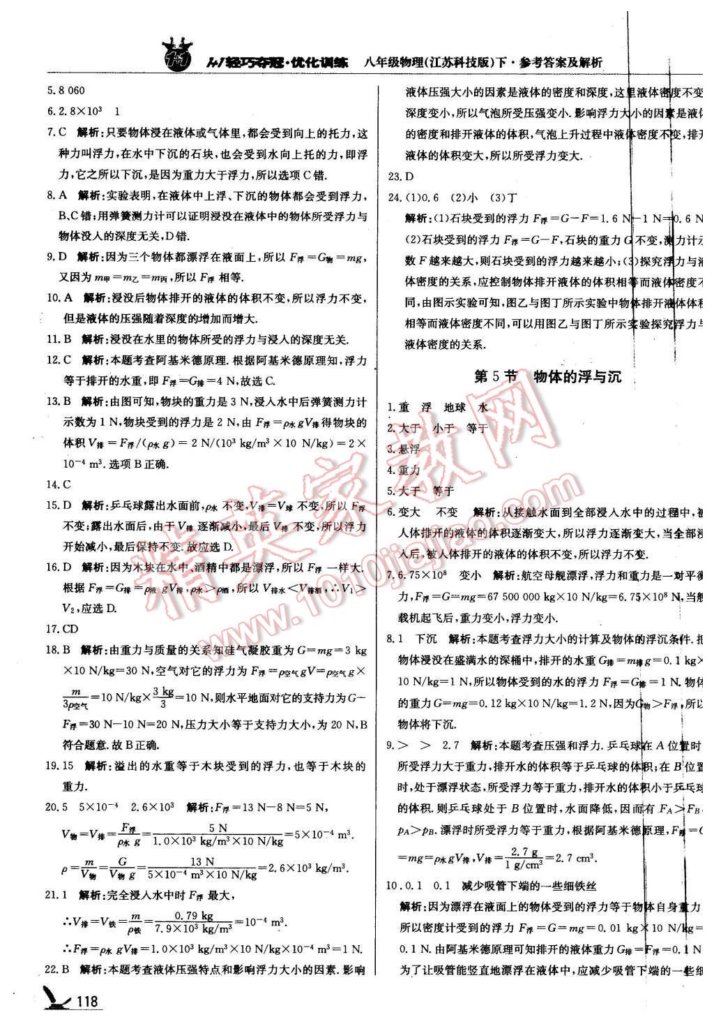 2016年1加1轻巧夺冠优化训练八年级物理下册苏科版银版 第23页