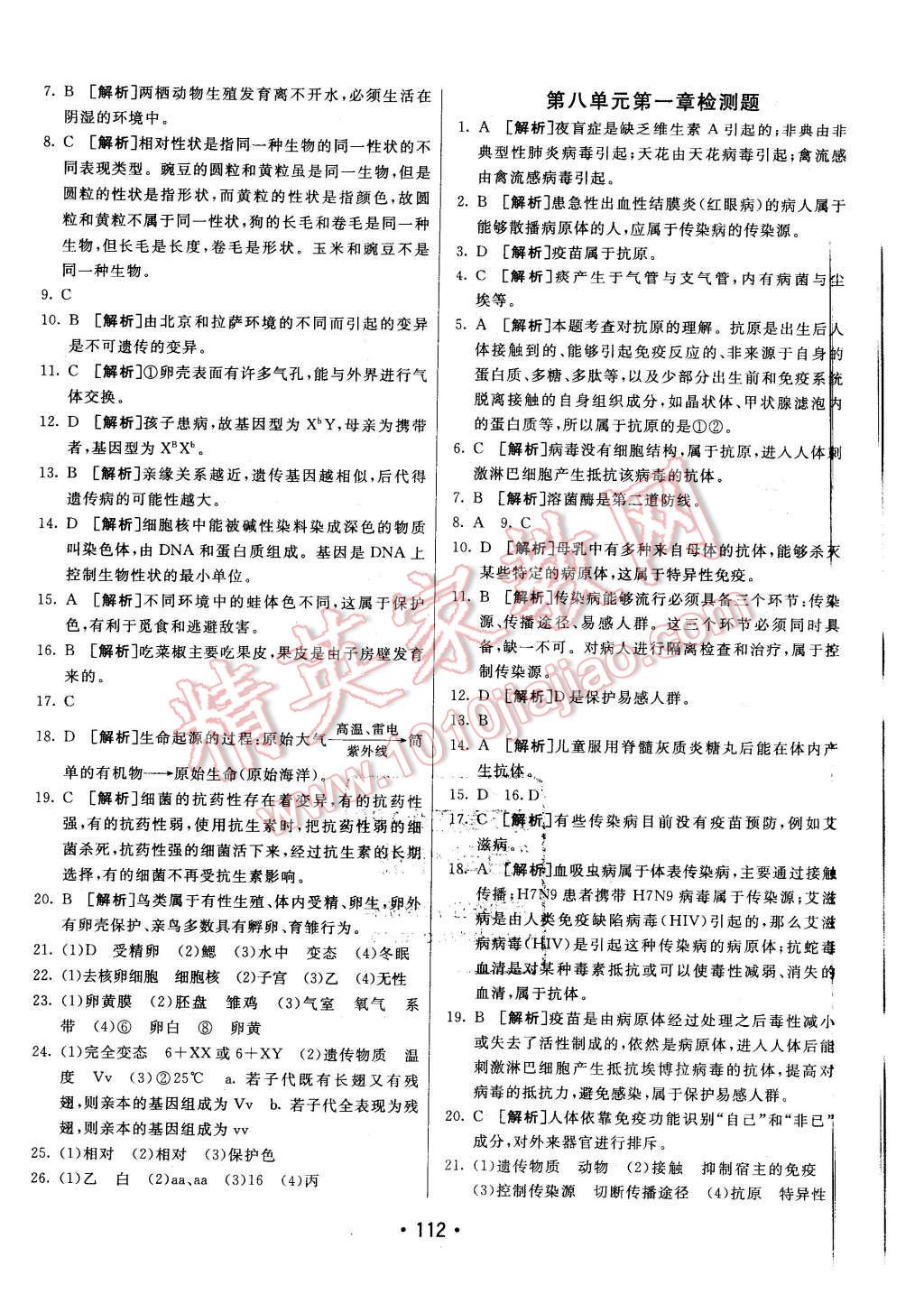 2016年同行學(xué)案八年級(jí)生物下冊(cè)人教版 第24頁(yè)