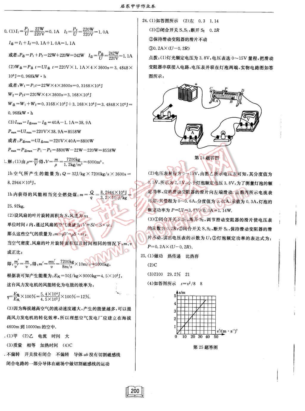 2016年启东中学作业本九年级物理下册江苏版 第32页