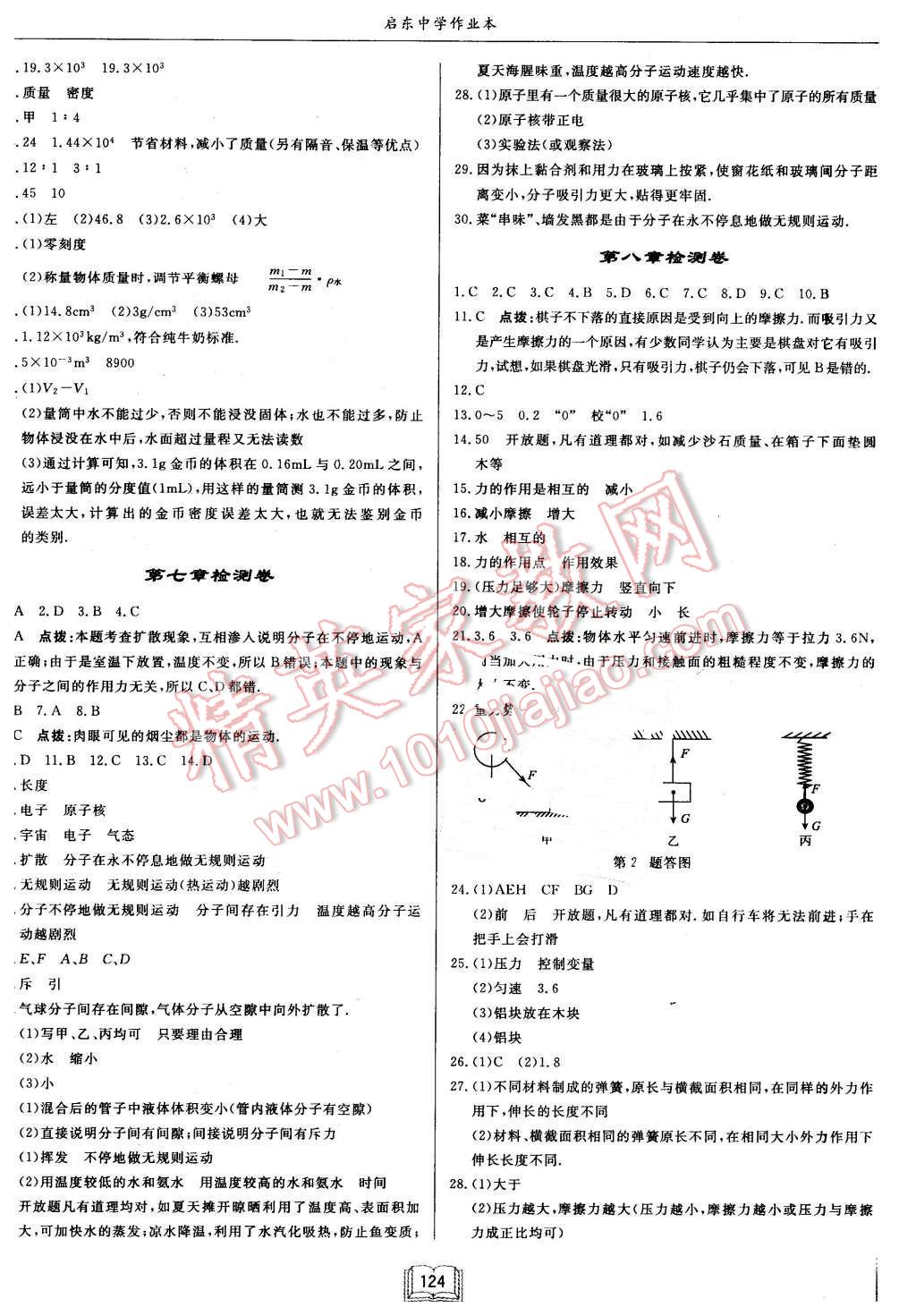 2016年啟東中學作業(yè)本八年級物理下冊江蘇版 第16頁