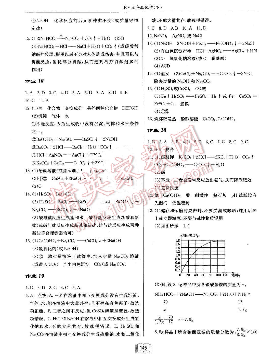 2016年啟東中學(xué)作業(yè)本九年級化學(xué)下冊人教版 第9頁