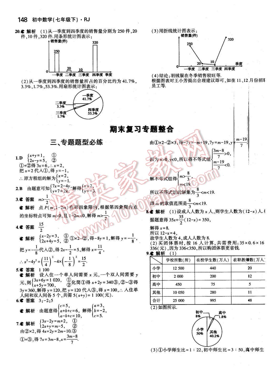 2016年5年中考3年模拟初中数学七年级下册人教版 第33页