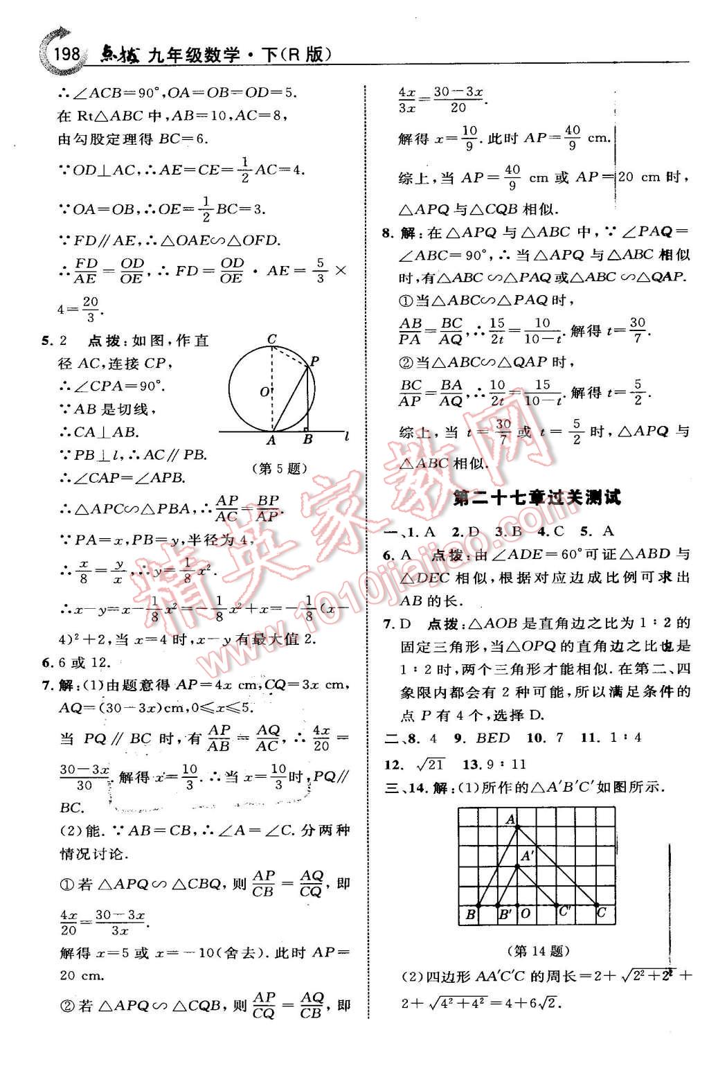 2016年特高級(jí)教師點(diǎn)撥九年級(jí)數(shù)學(xué)下冊(cè)人教版 第22頁(yè)