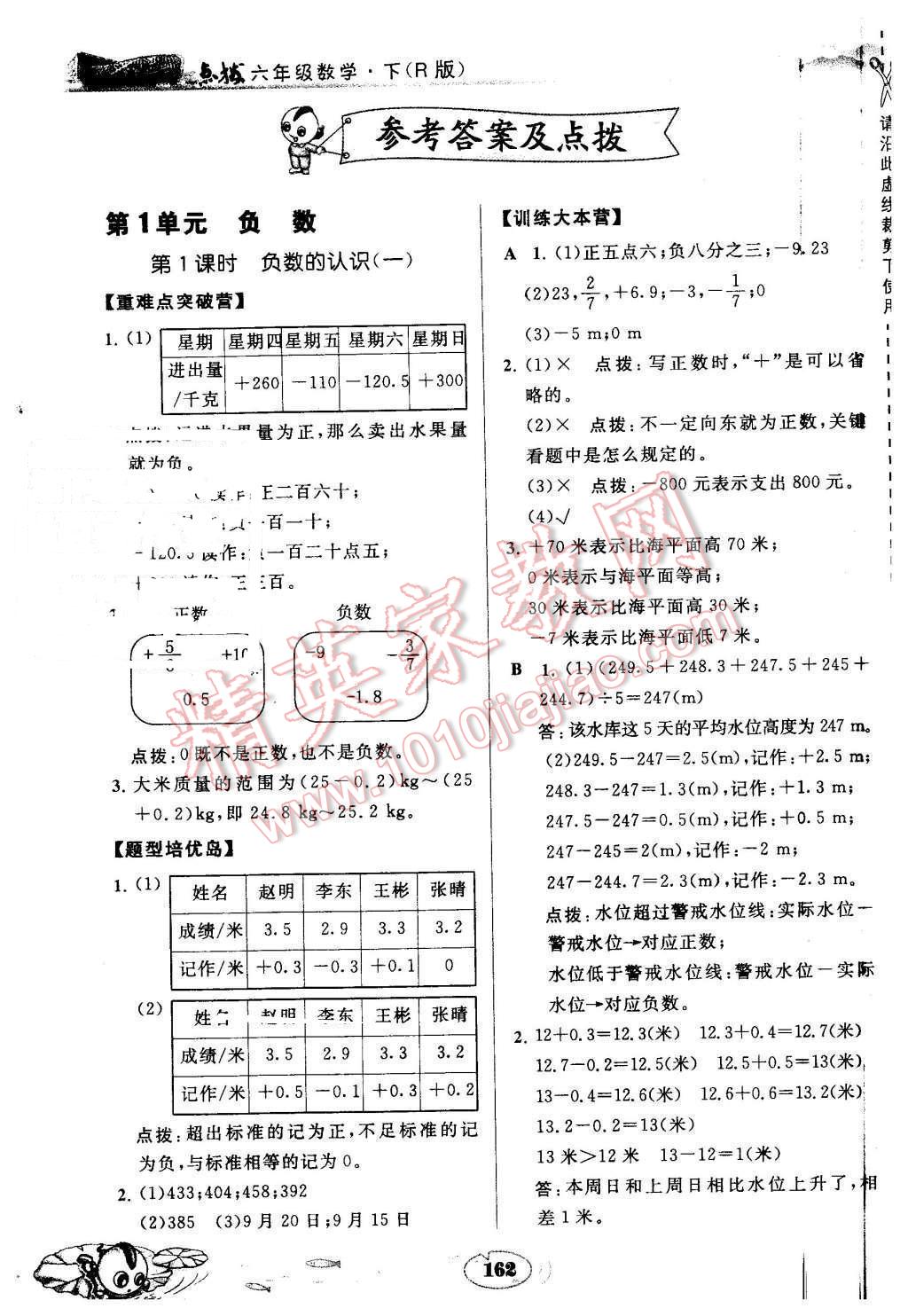 2016年特高級(jí)教師點(diǎn)撥六年級(jí)數(shù)學(xué)下冊(cè)人教版 第1頁(yè)