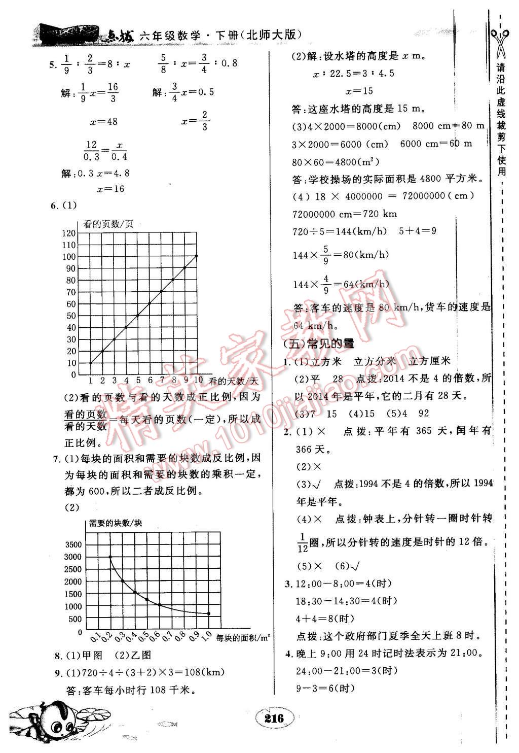 2016年特高級教師點撥六年級數(shù)學下冊北師大版 第24頁