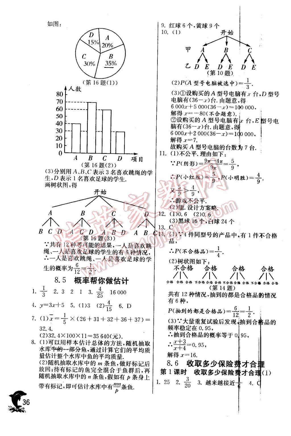 2016年实验班提优训练九年级数学下册苏科版 第36页