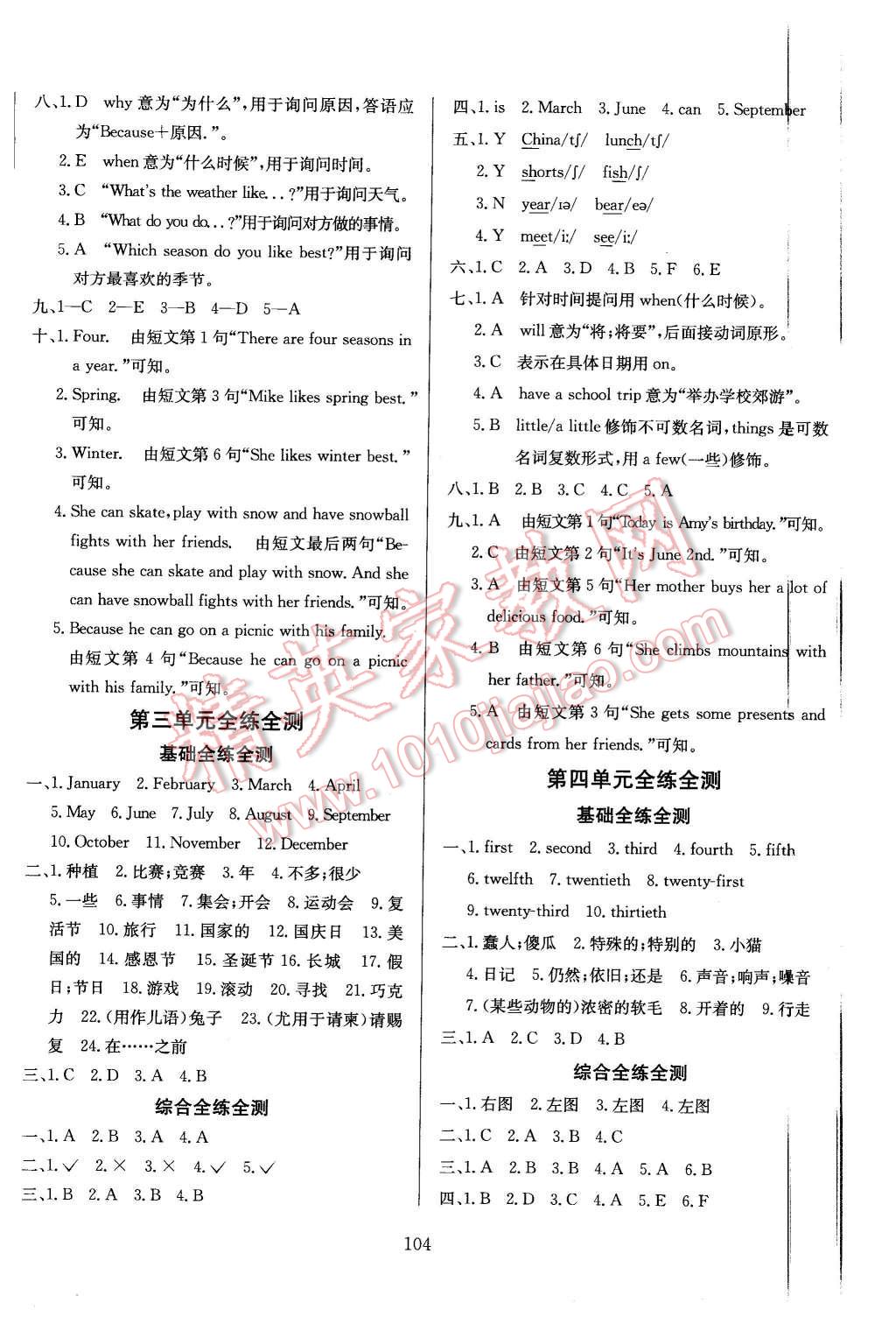 2016年小学教材全练五年级英语下册人教PEP版三起 第20页