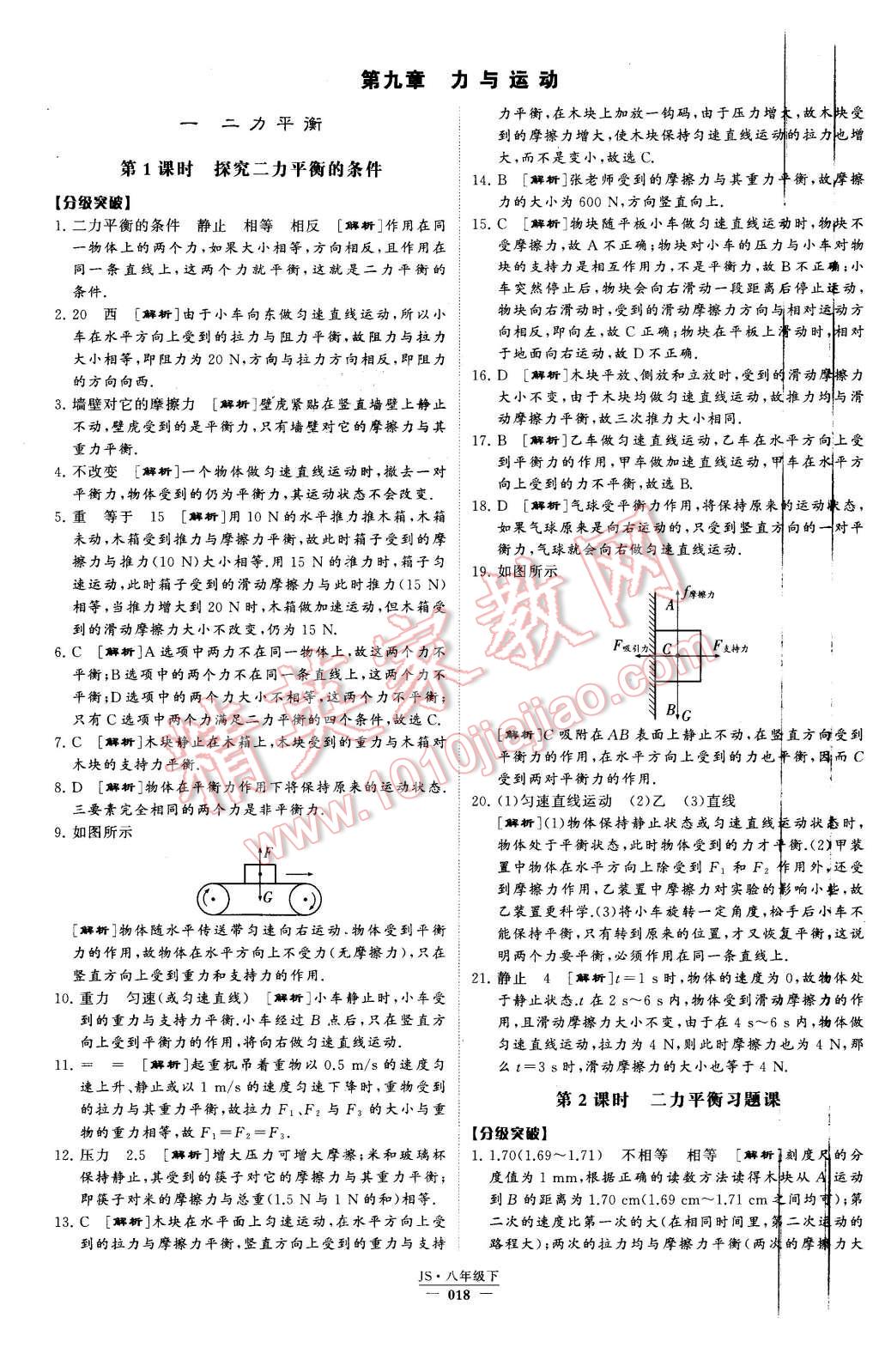 2016年经纶学典学霸八年级物理下册江苏版 第18页