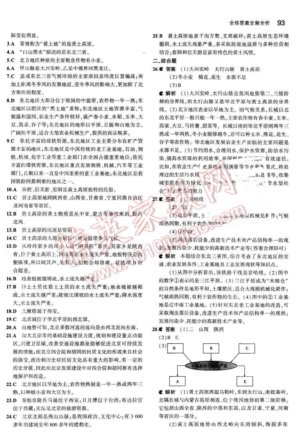 2016年5年中考3年模擬初中地理八年級(jí)下冊(cè)人教版 第8頁(yè)