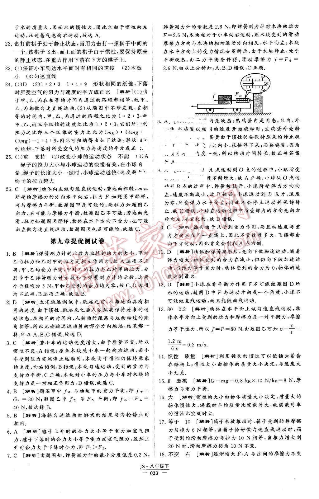 2016年经纶学典学霸八年级物理下册江苏版 第23页