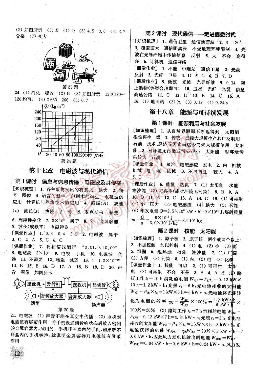 2016年通城學(xué)典課時(shí)作業(yè)本九年級(jí)物理下冊(cè)蘇科版 第11頁