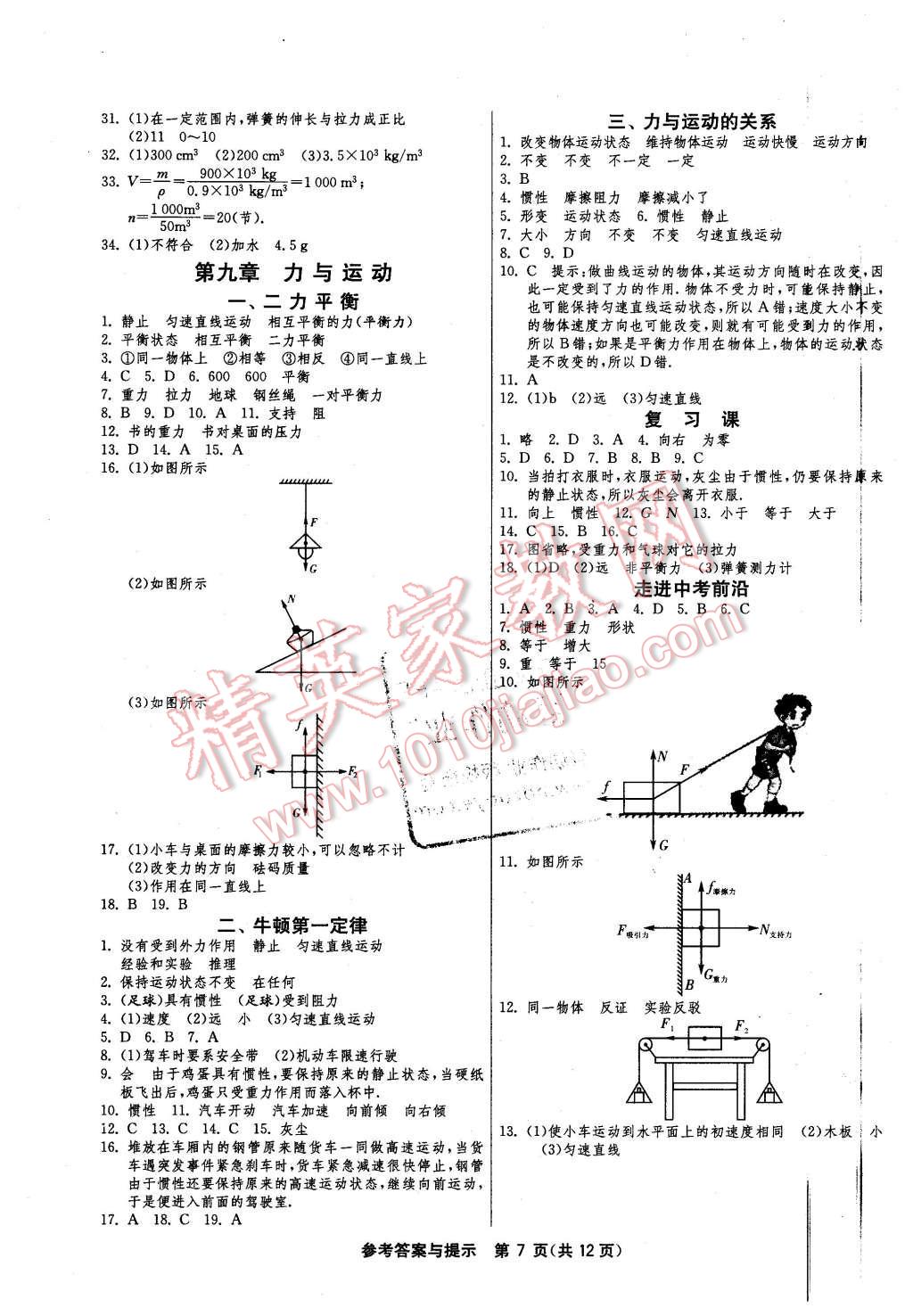 2016年1课3练单元达标测试八年级物理下册苏科版 第7页