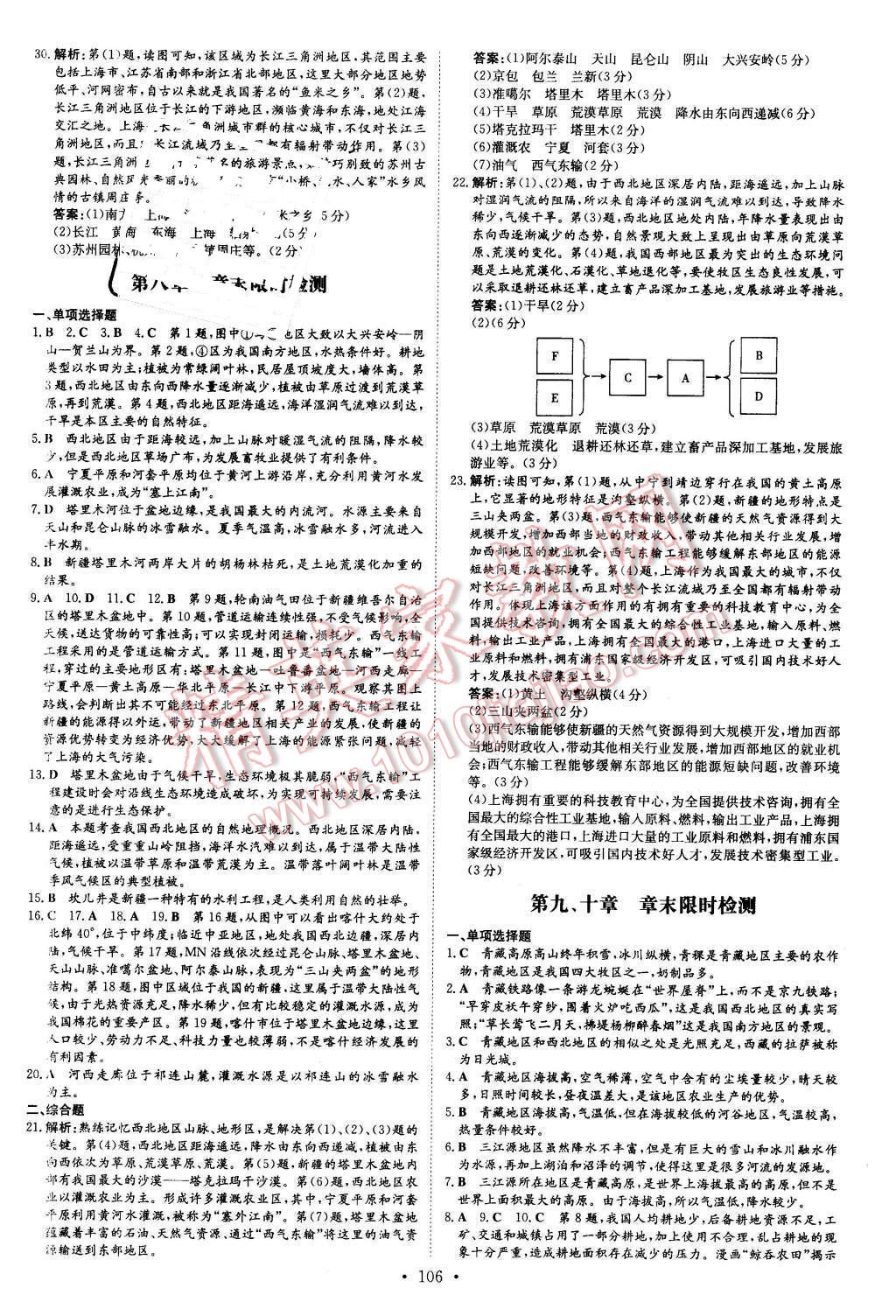 2016年A加練案課時(shí)作業(yè)本八年級地理下冊人教版 第18頁