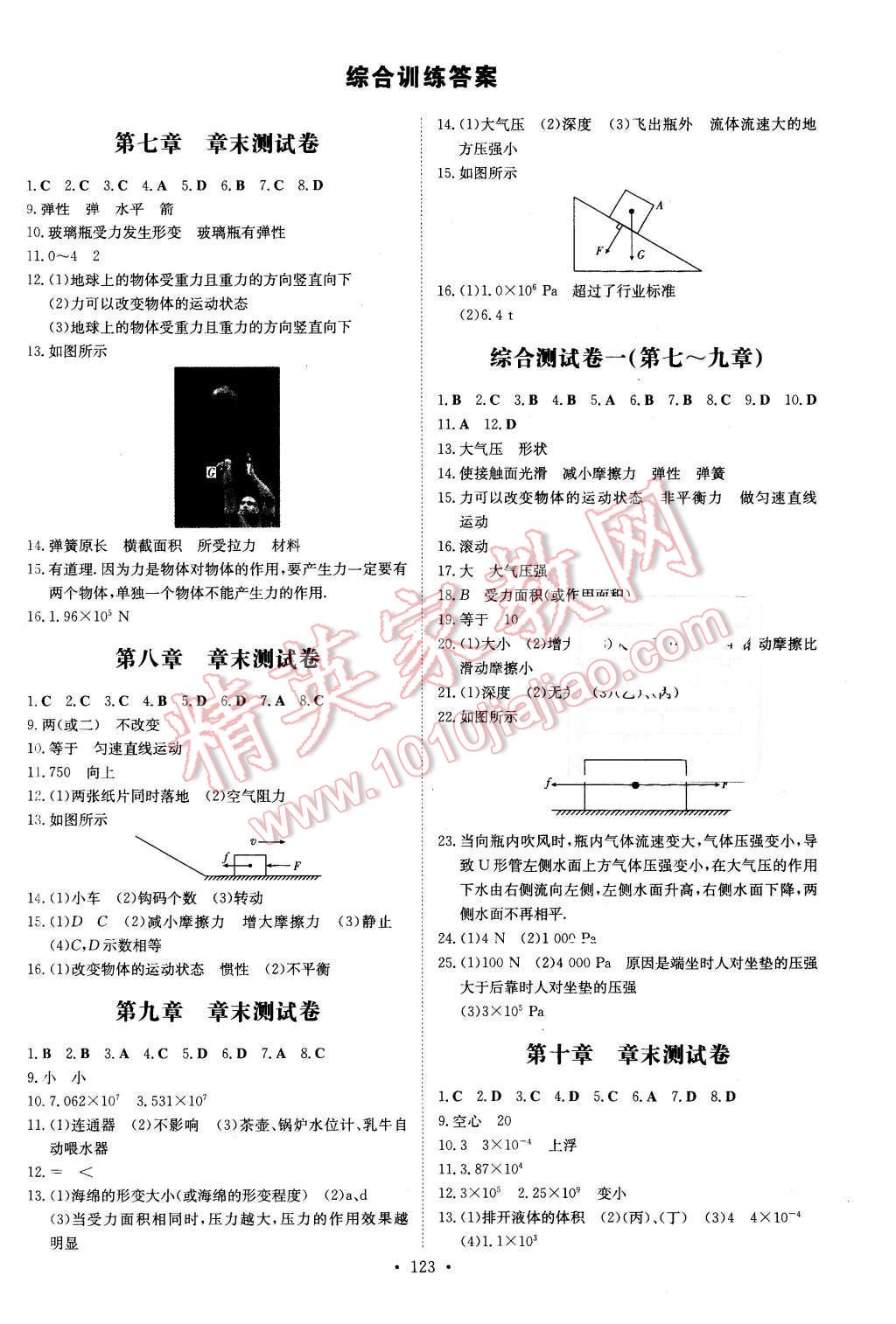 2016年A加練案課時(shí)作業(yè)本八年級(jí)物理下冊(cè)人教版 第11頁(yè)