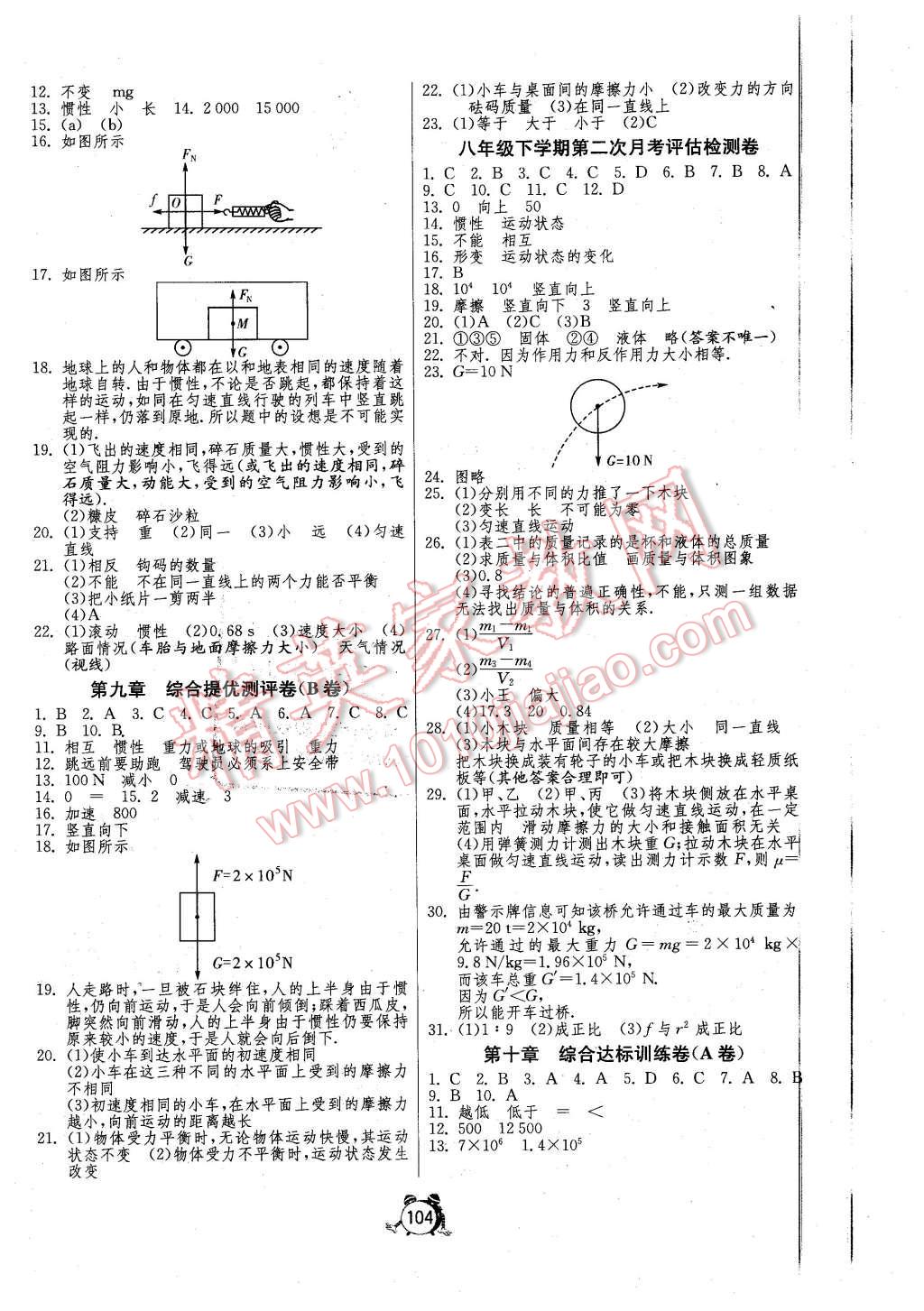 2015年單元雙測(cè)全程提優(yōu)測(cè)評(píng)卷八年級(jí)物理下冊(cè)蘇科版 第4頁