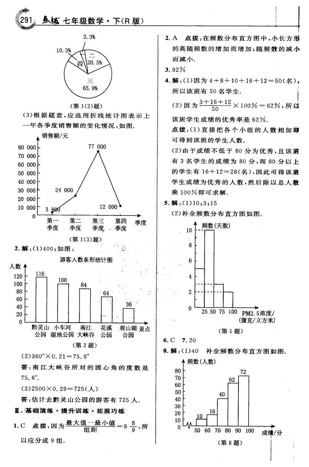 2016年特高級教師點(diǎn)撥七年級數(shù)學(xué)下冊人教版 第十章 數(shù)據(jù)的收集、整理與描述第58頁