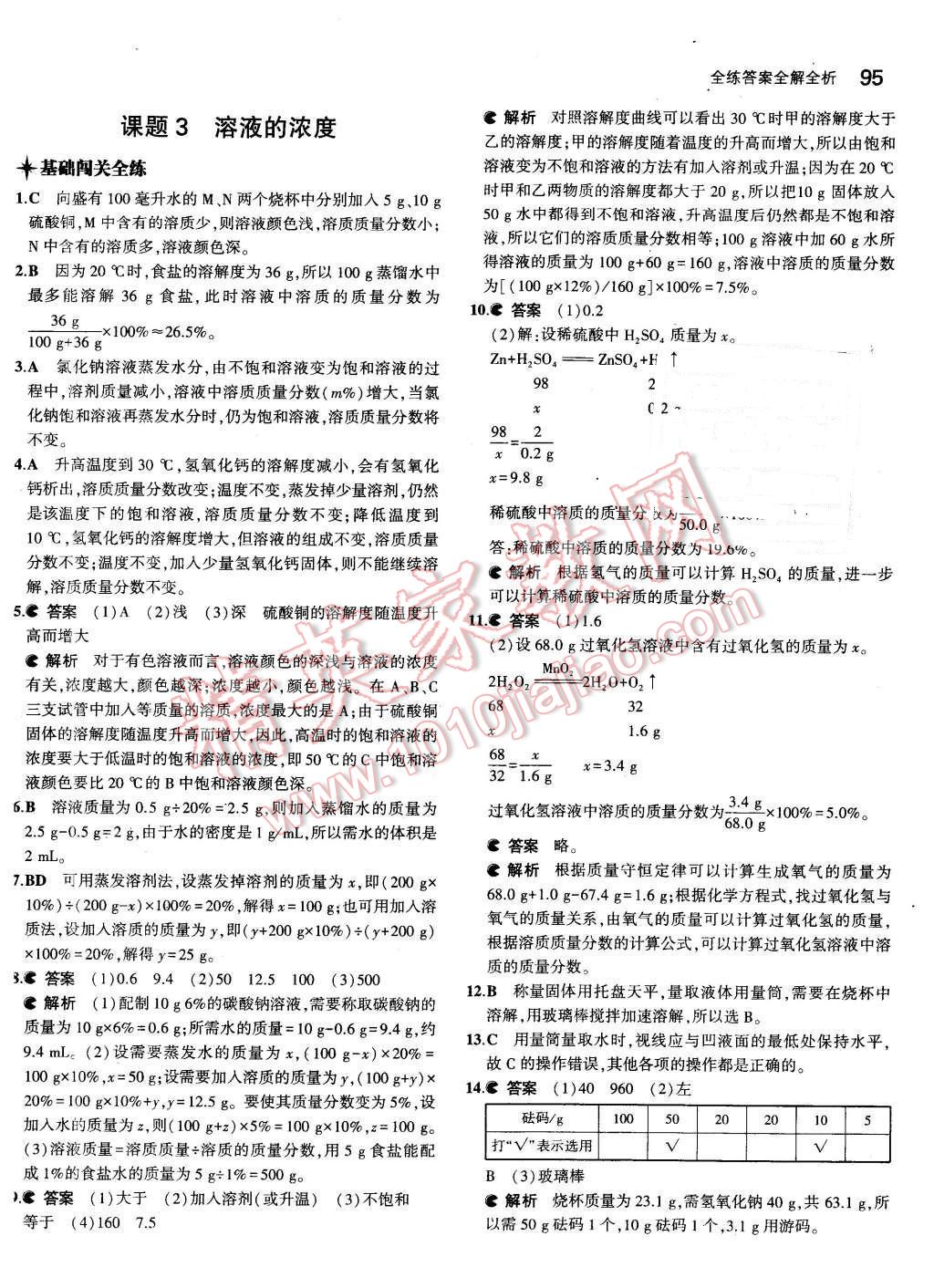 2016年5年中考3年模拟初中化学九年级下册人教版 第10页