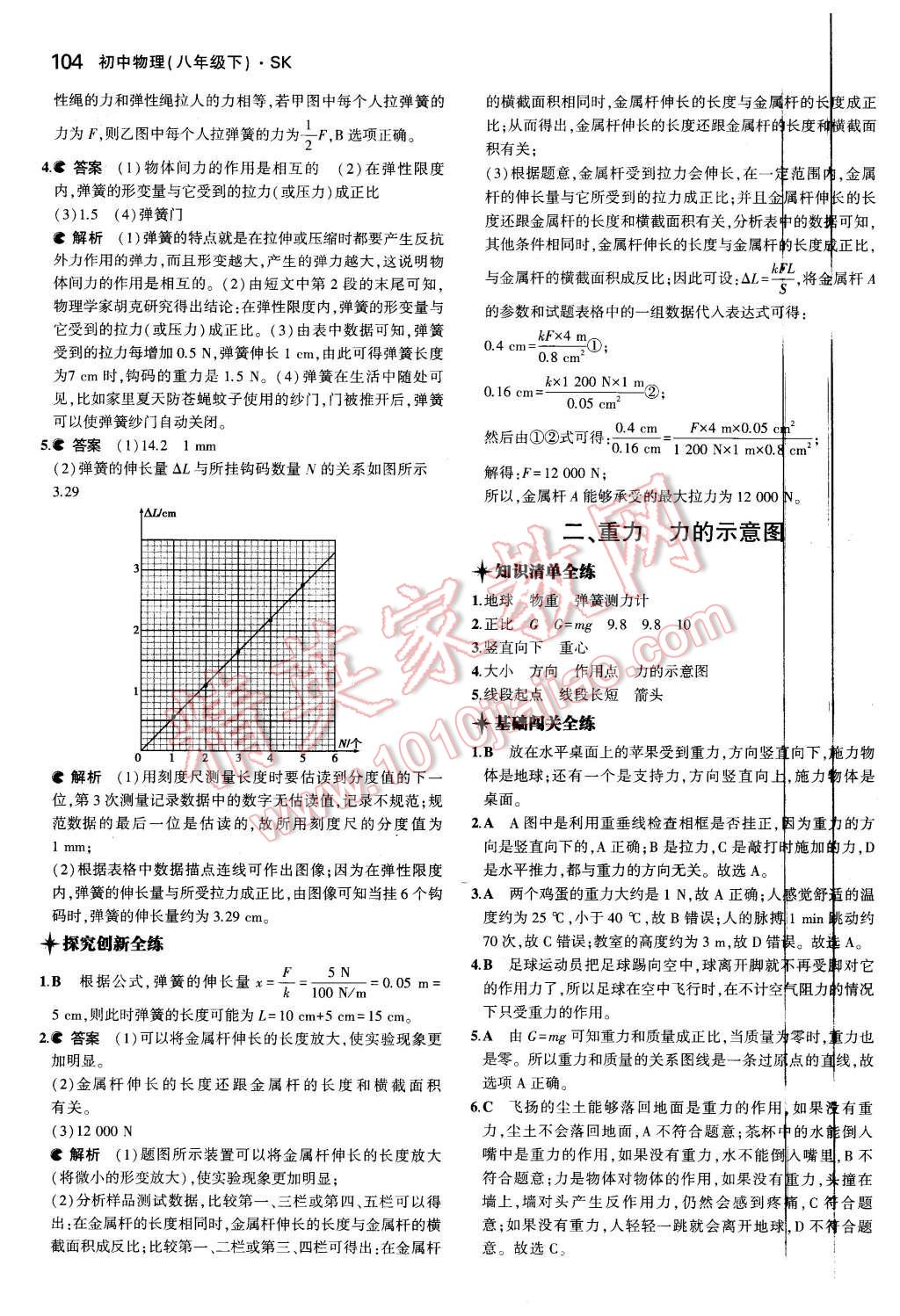 2016年5年中考3年模拟初中物理八年级下册苏科版 第14页