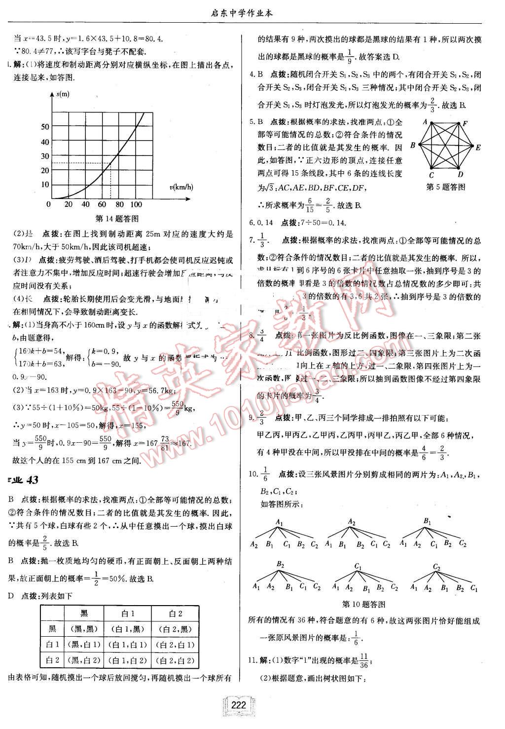 2016年啟東中學(xué)作業(yè)本九年級(jí)數(shù)學(xué)下冊(cè)江蘇版 第46頁