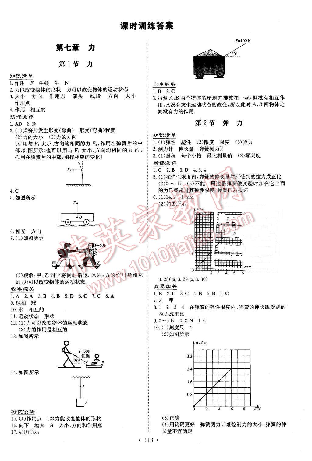 2016年A加練案課時(shí)作業(yè)本八年級(jí)物理下冊(cè)人教版 第1頁(yè)