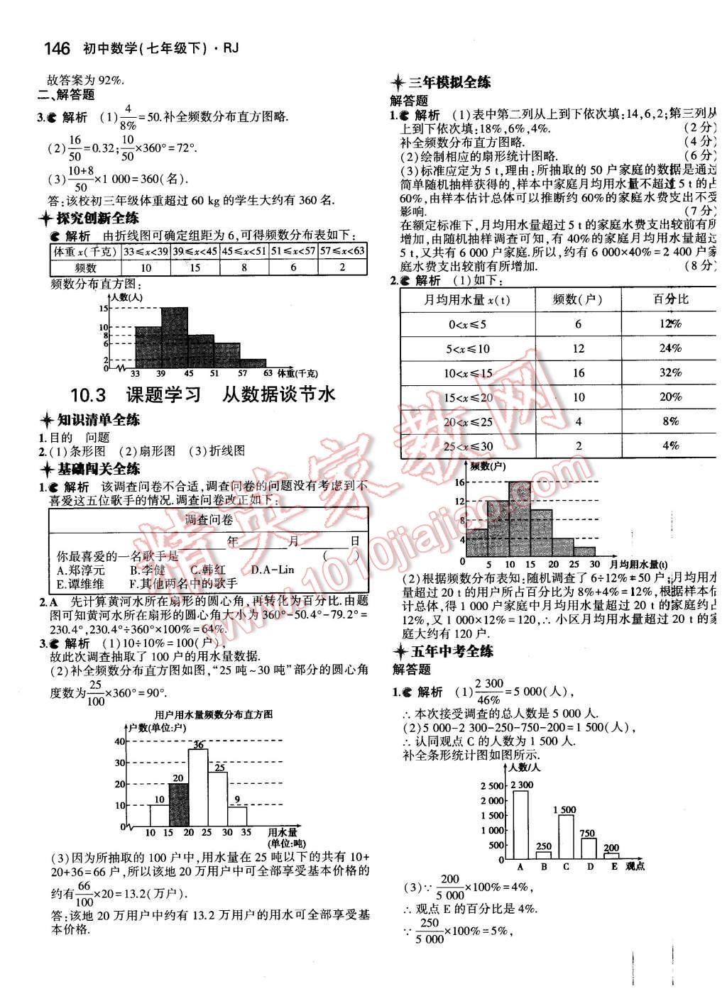 2016年5年中考3年模拟初中数学七年级下册人教版 第31页