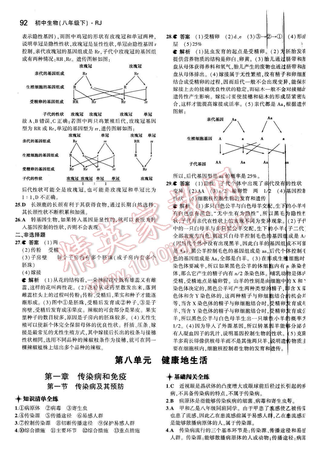 2015年5年中考3年模擬初中生物八年級(jí)下冊(cè)人教版 第16頁