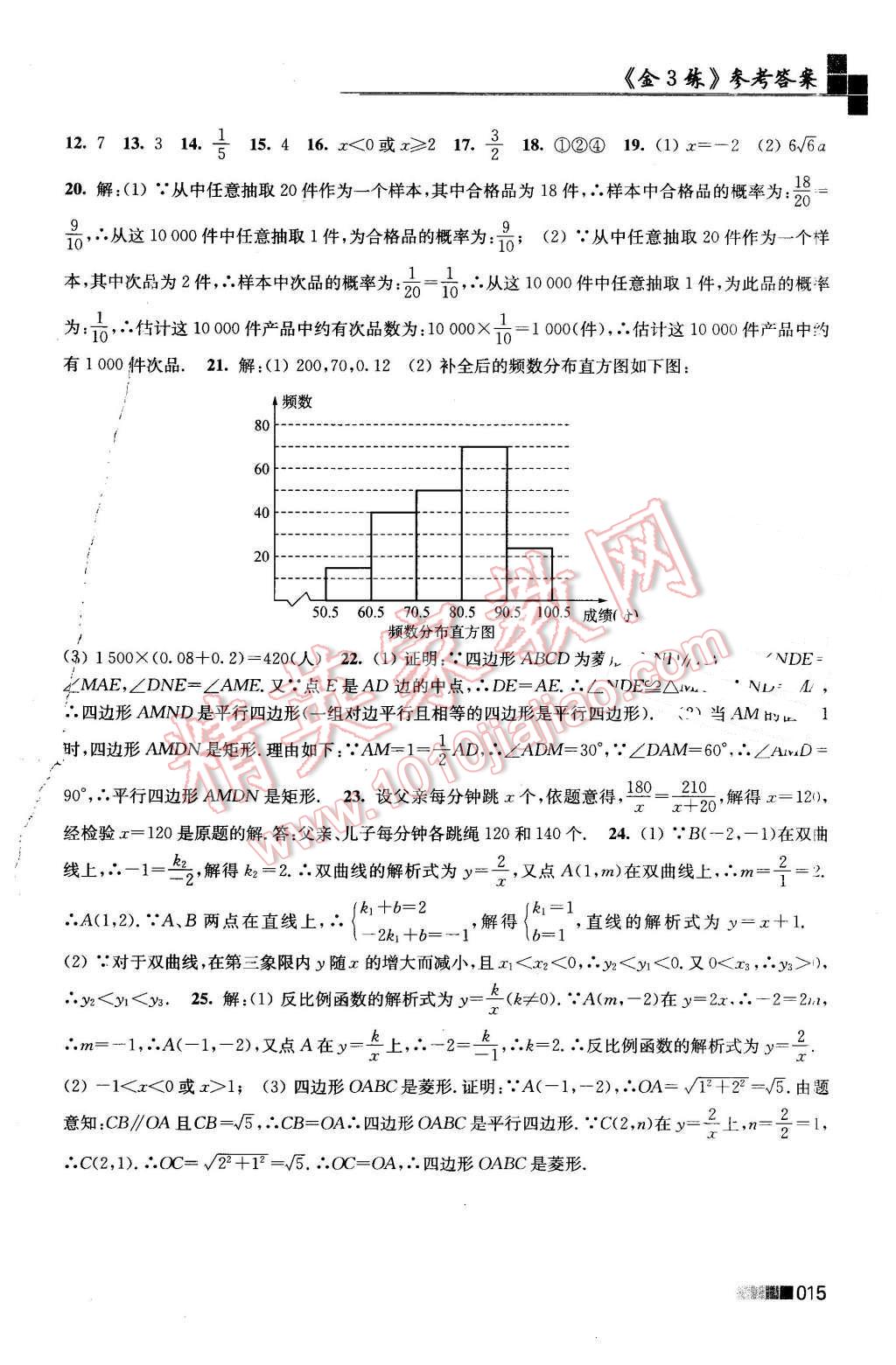 2016年新編金3練八年級數(shù)學(xué)下冊江蘇版 第15頁
