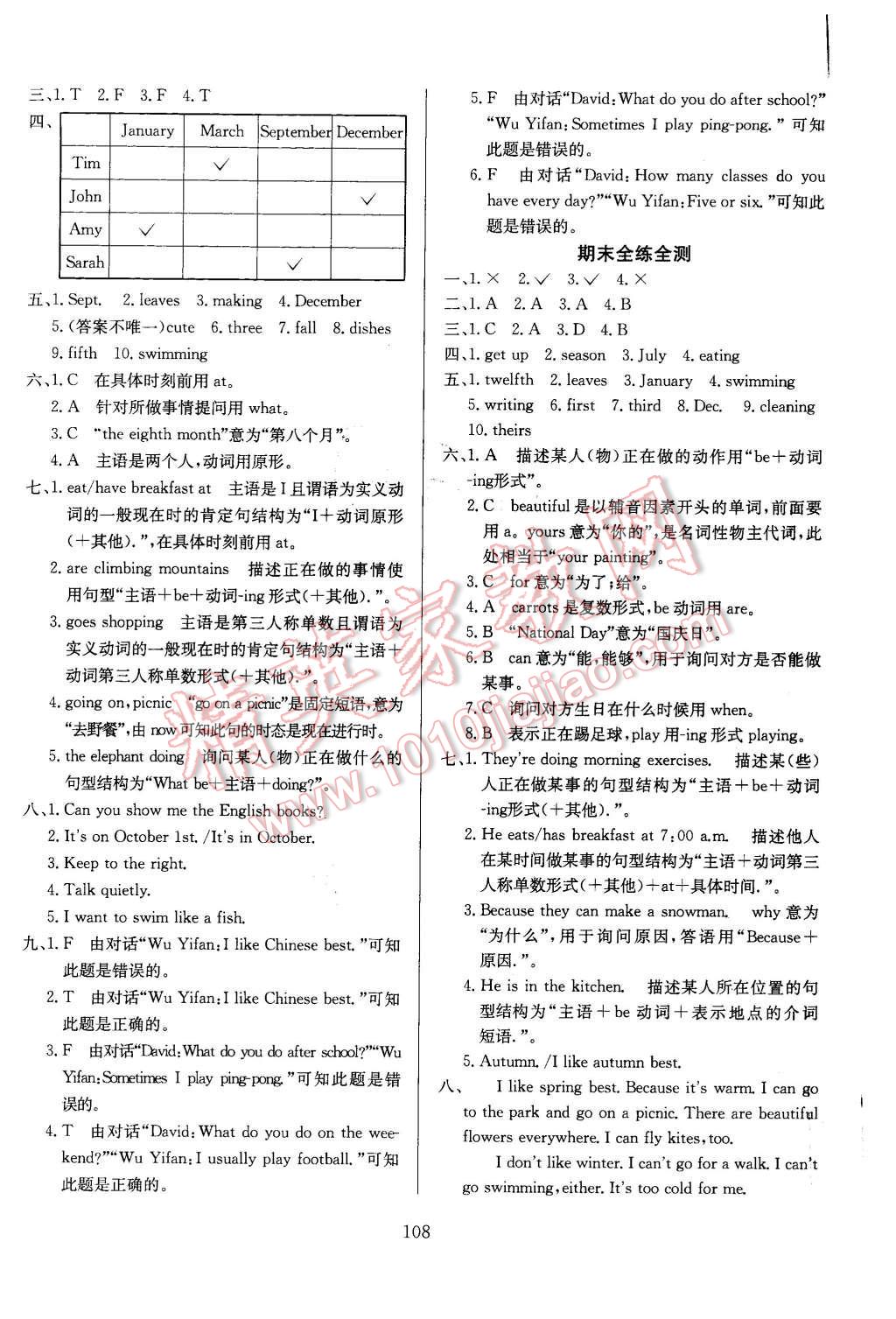 2016年小学教材全练五年级英语下册人教PEP版三起 第24页