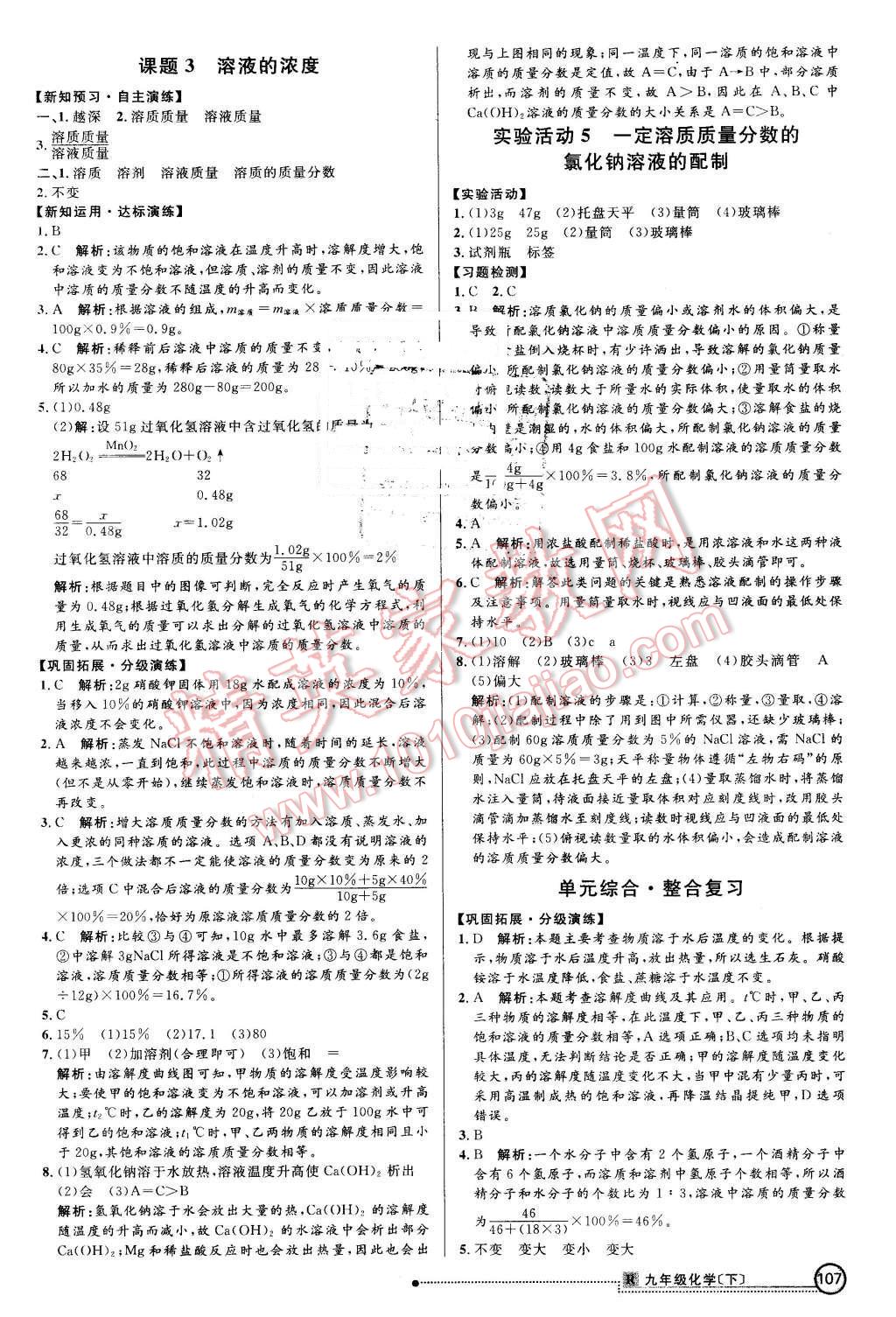 2016年練出好成績(jī)九年級(jí)化學(xué)下冊(cè)人教版 第6頁(yè)