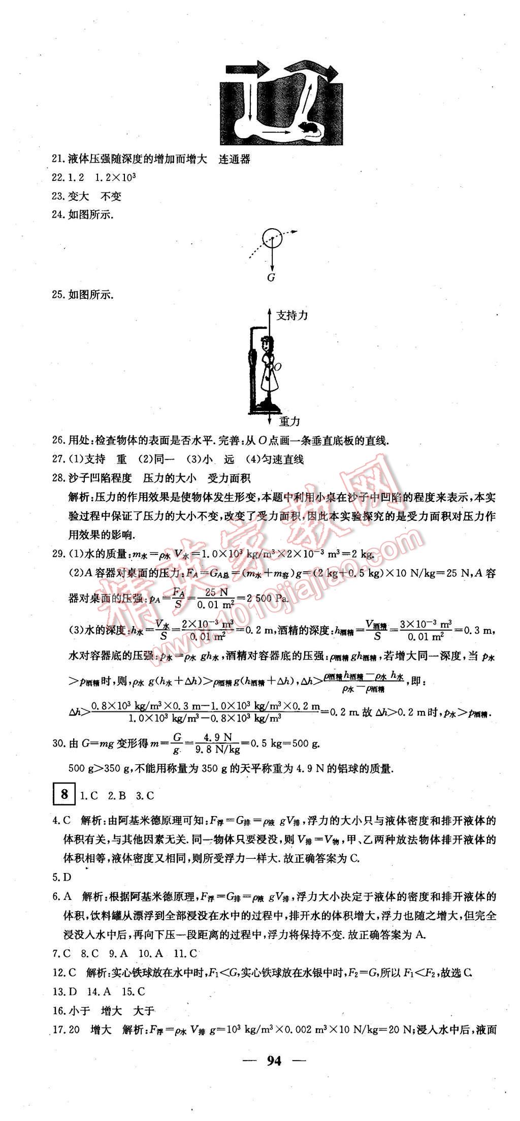 2016年王后雄黃岡密卷八年級(jí)物理下冊(cè)人教版 第10頁(yè)