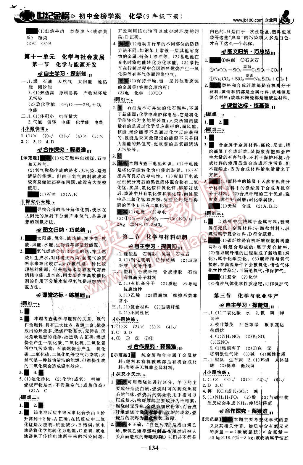 2016年世纪金榜金榜学案九年级化学下册鲁教版 第11页