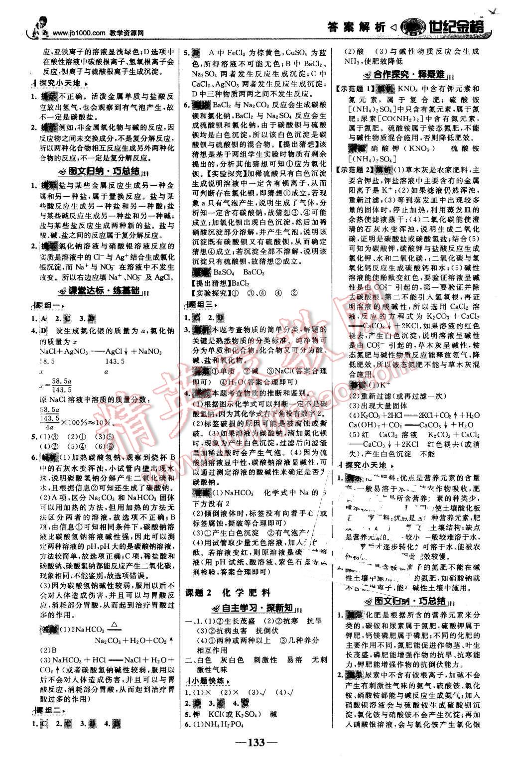 2016年世紀金榜金榜學案九年級化學下冊人教版 第10頁