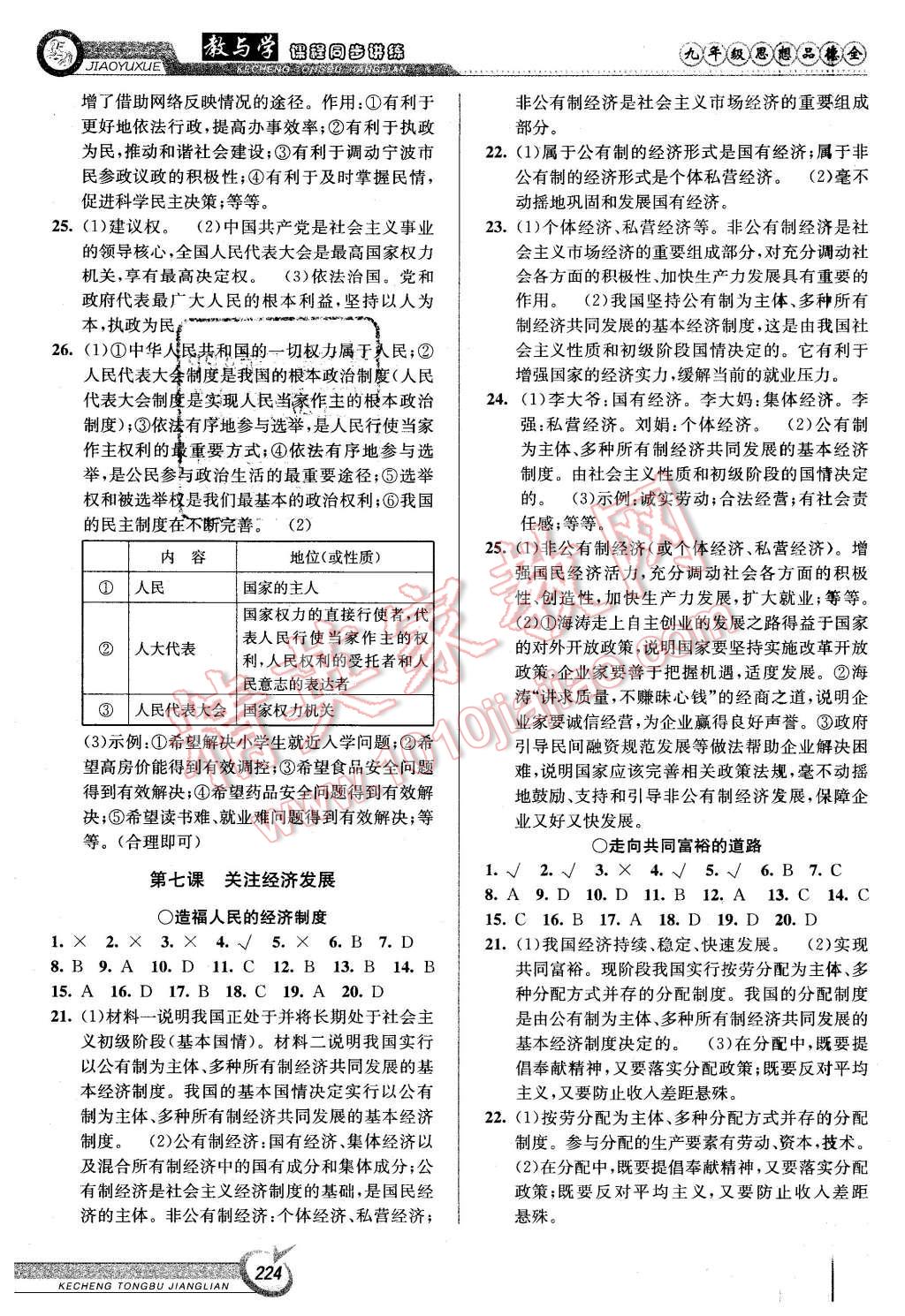 2015年教與學(xué)課程同步講練九年級(jí)思想品德全一冊(cè)人教版 第14頁(yè)