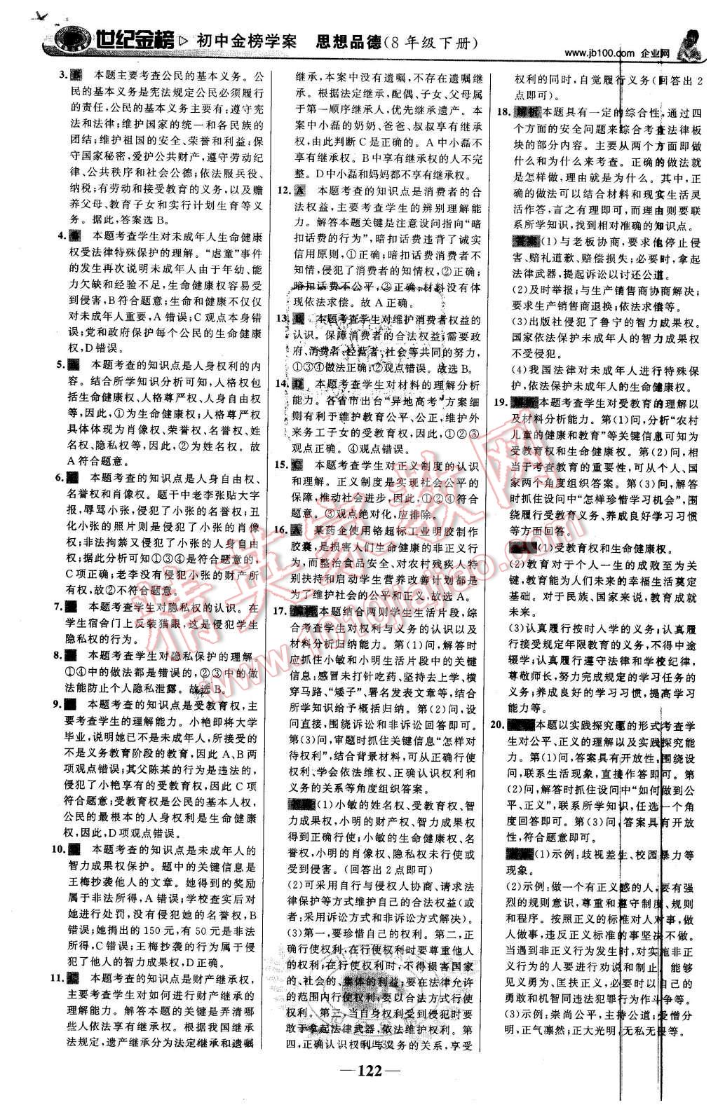 2016年世紀(jì)金榜金榜學(xué)案八年級思想品德下冊人教版 第23頁