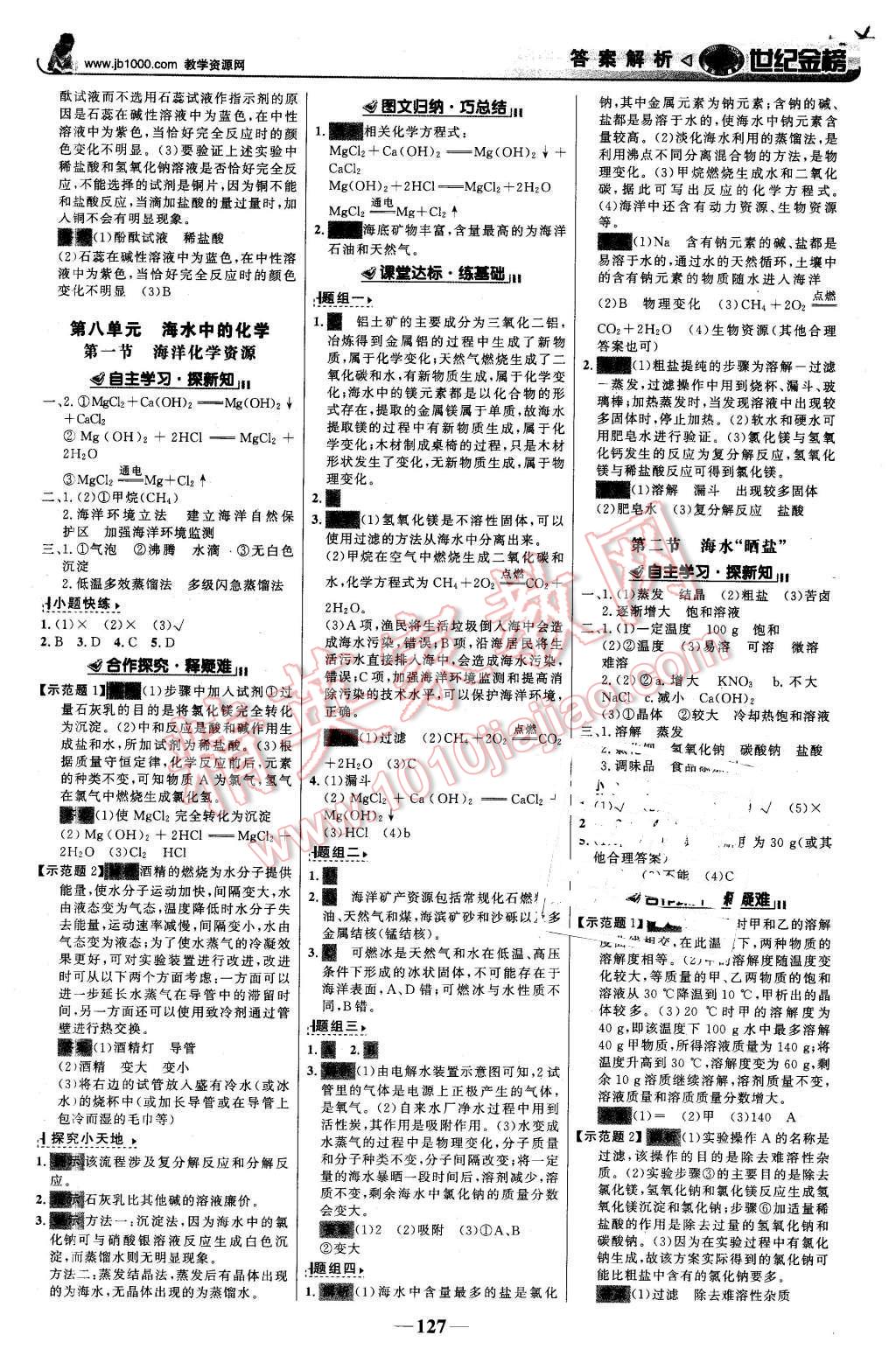 2016年世纪金榜金榜学案九年级化学下册鲁教版 第4页