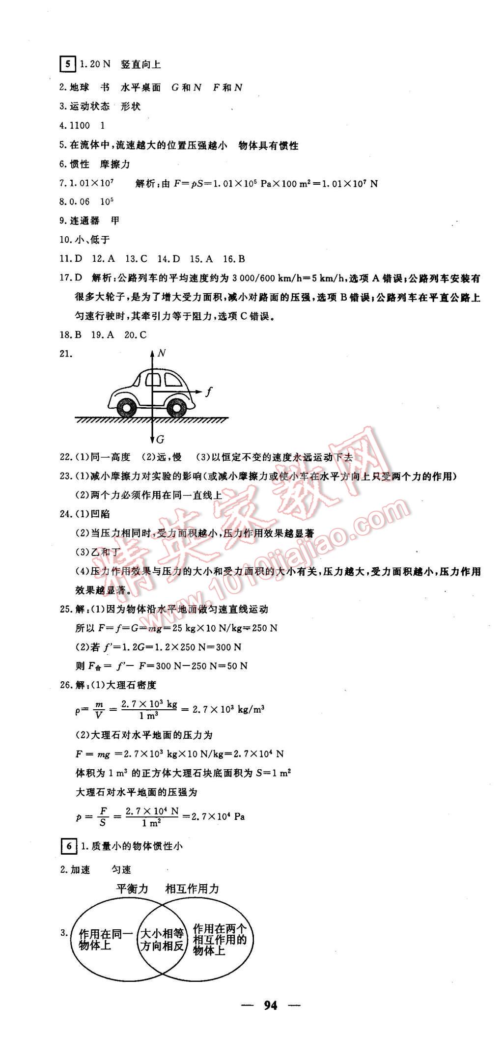 2016年王后雄黃岡密卷八年級(jí)物理下冊(cè)滬科版 第4頁