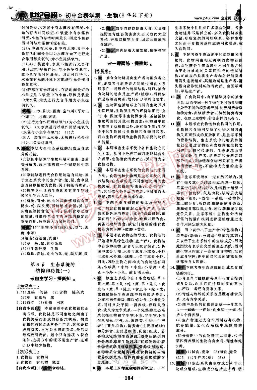 2016年世纪金榜金榜学案八年级生物下册北师大版 第13页