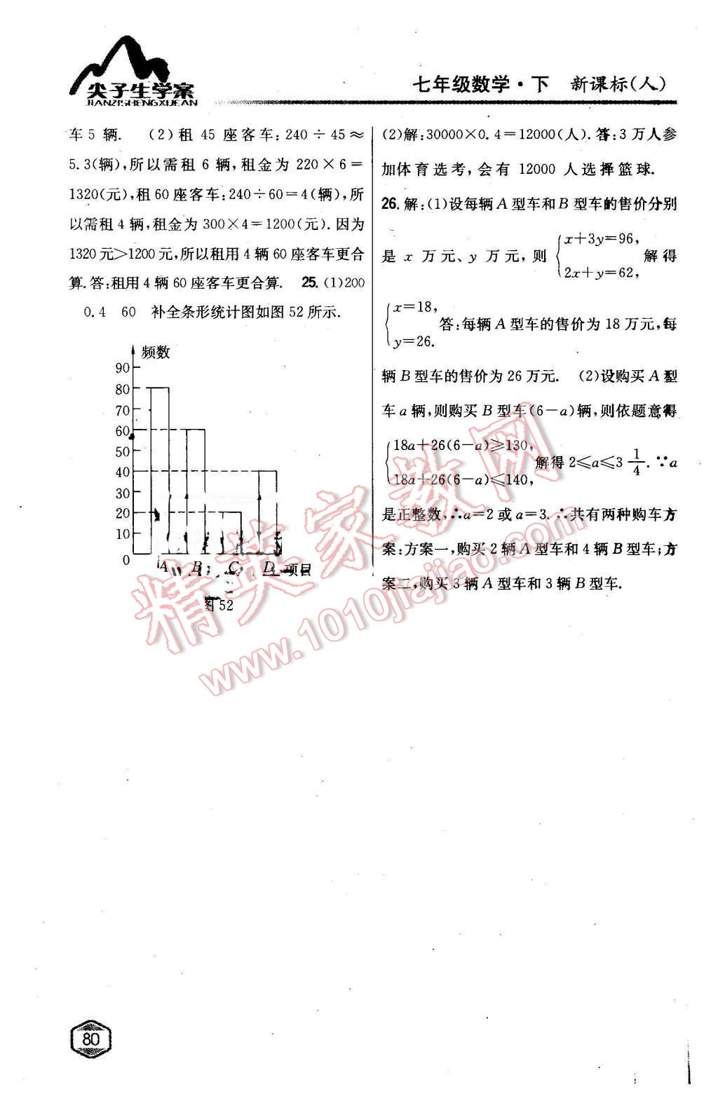 2016年尖子生學(xué)案七年級(jí)數(shù)學(xué)下冊(cè)人教版 第35頁(yè)