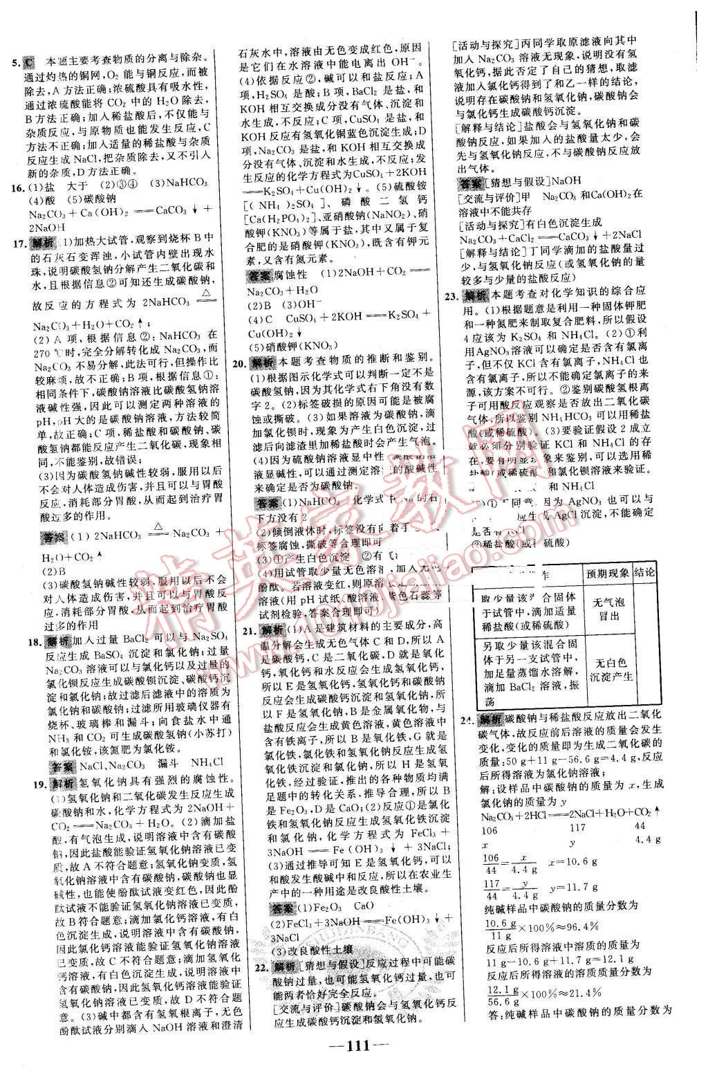 2016年世紀(jì)金榜百練百勝九年級(jí)化學(xué)下冊(cè)人教版 第21頁