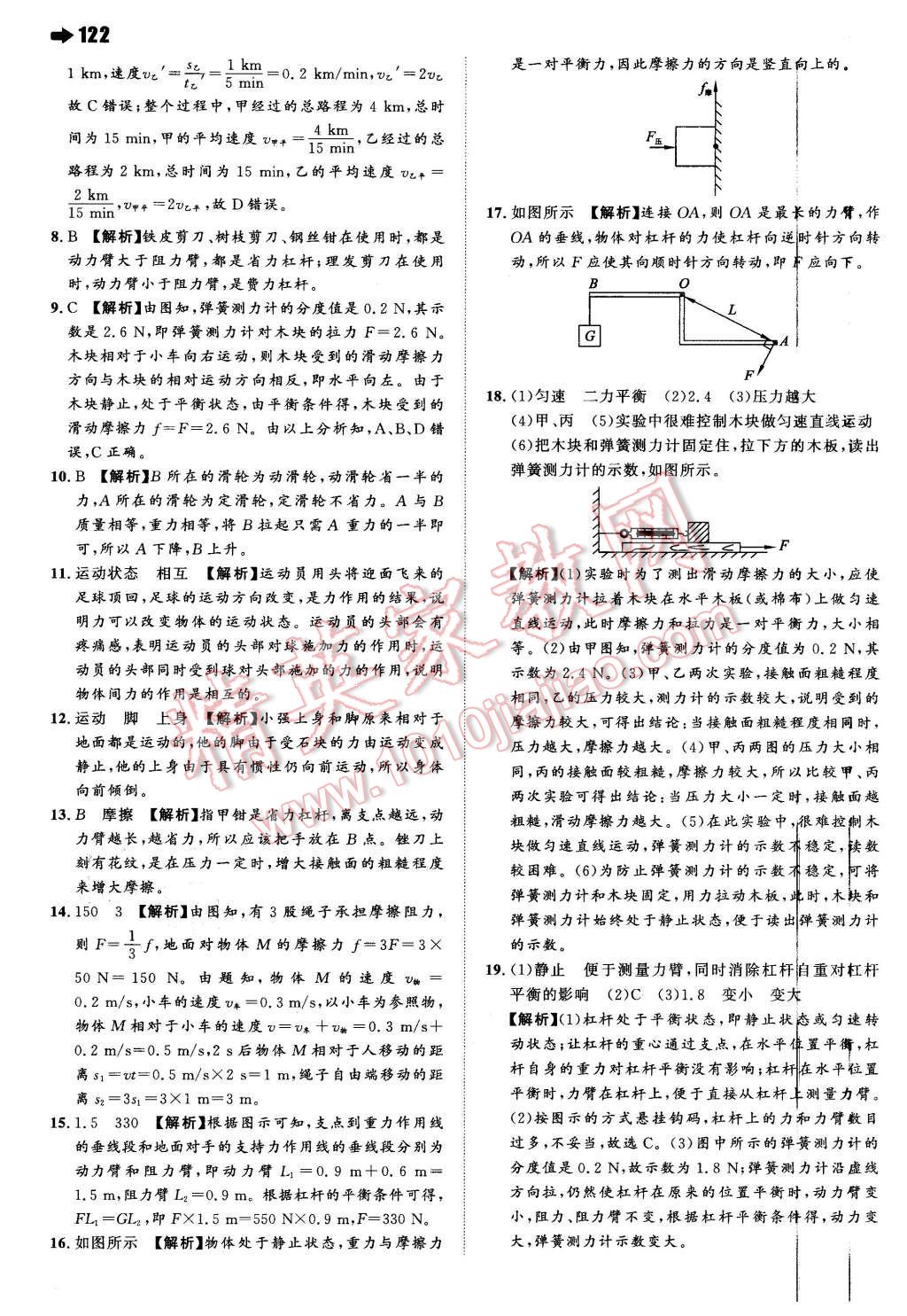 2016年一本八年級(jí)物理下冊(cè)滬粵版 第16頁(yè)