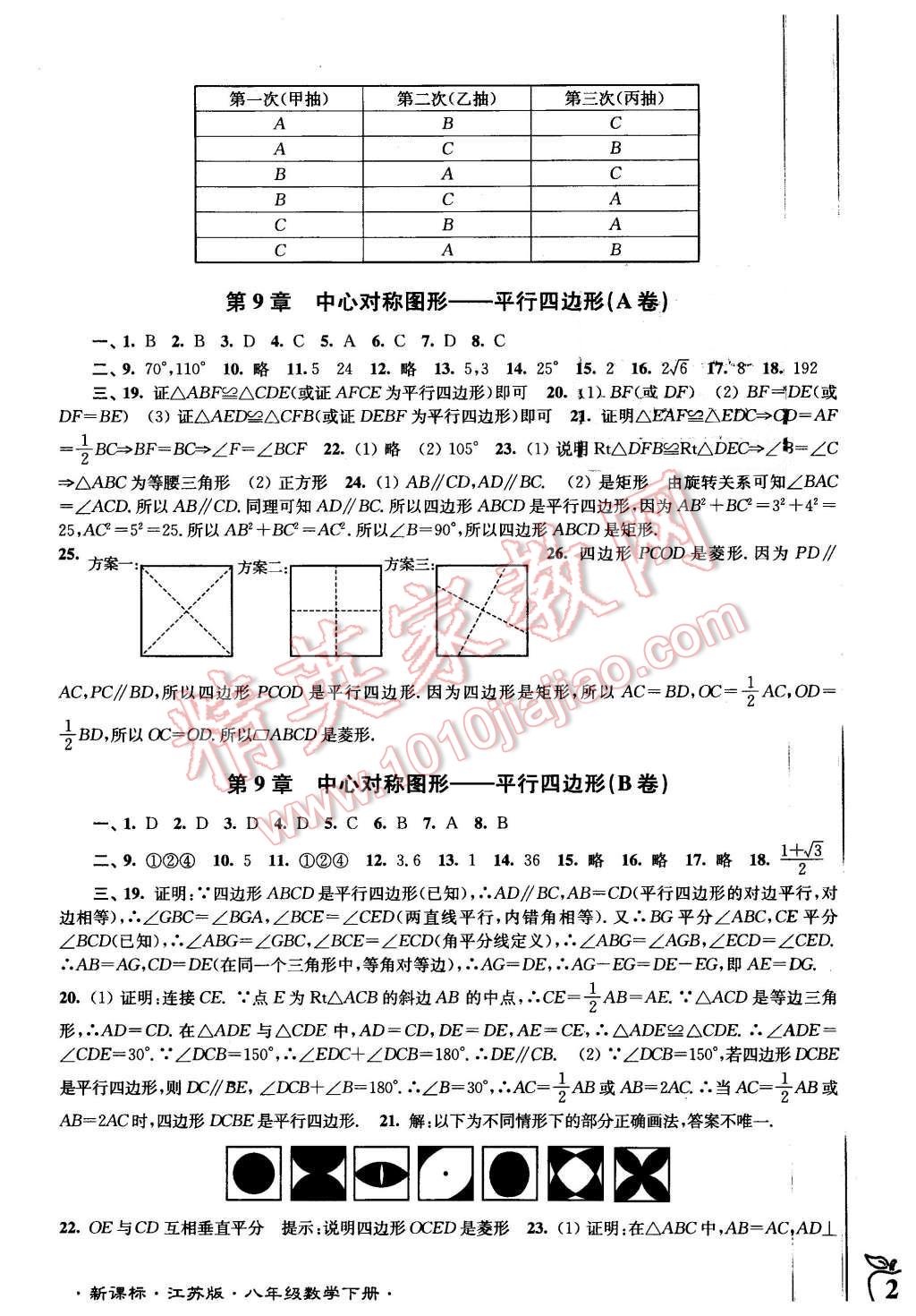 2016年江苏密卷八年级数学下册江苏版 第3页