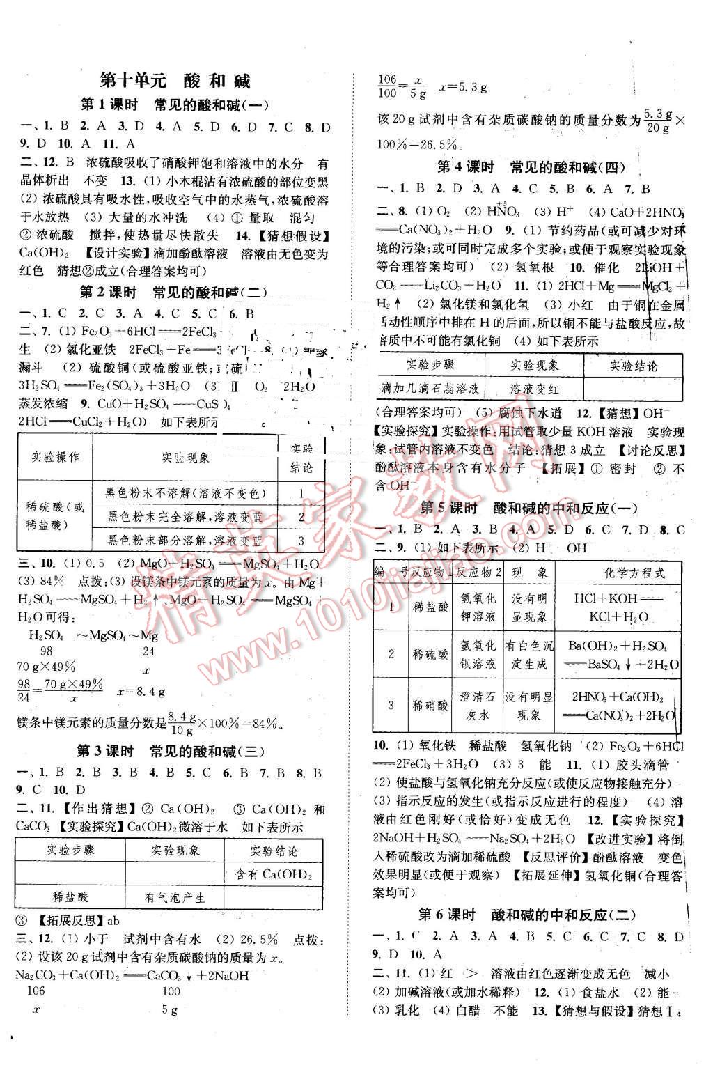 2016年通城學(xué)典活頁(yè)檢測(cè)九年級(jí)化學(xué)下冊(cè)人教版 第4頁(yè)