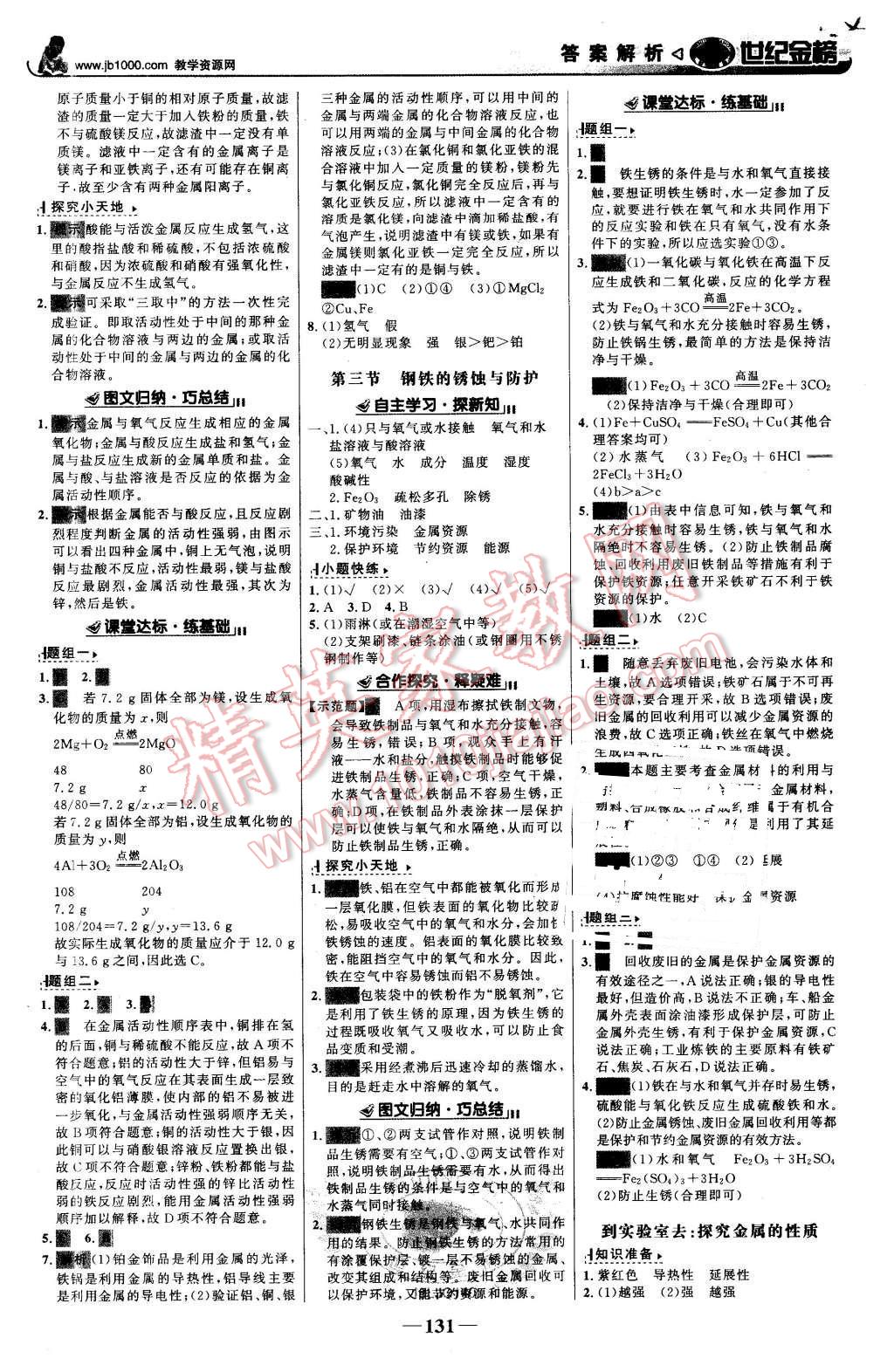 2016年世紀金榜金榜學案九年級化學下冊魯教版 第8頁