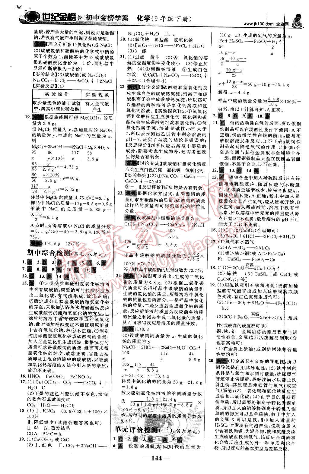 2016年世紀金榜金榜學案九年級化學下冊魯教版 第21頁