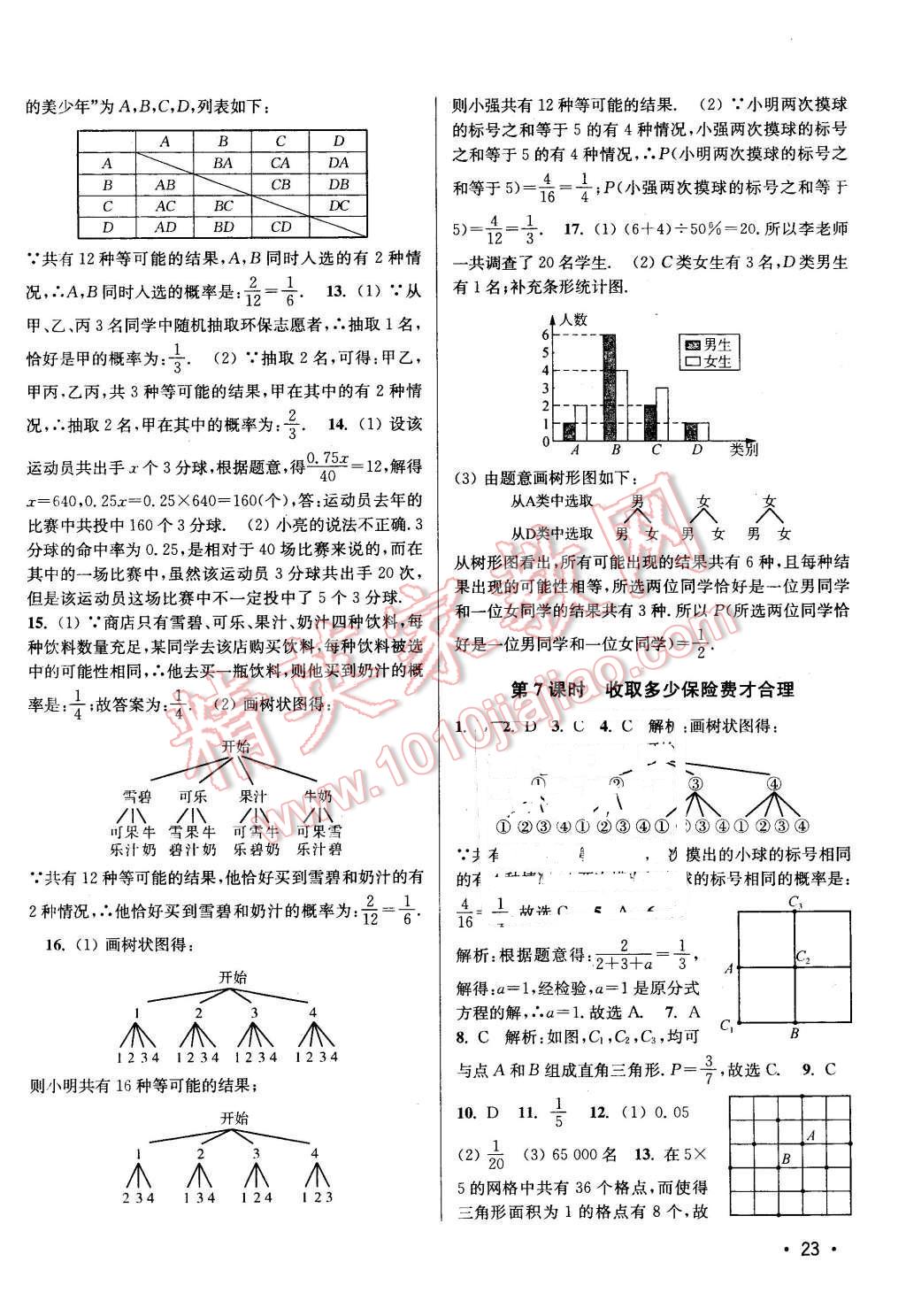 2016年百分百训练九年级数学下册江苏版 第23页